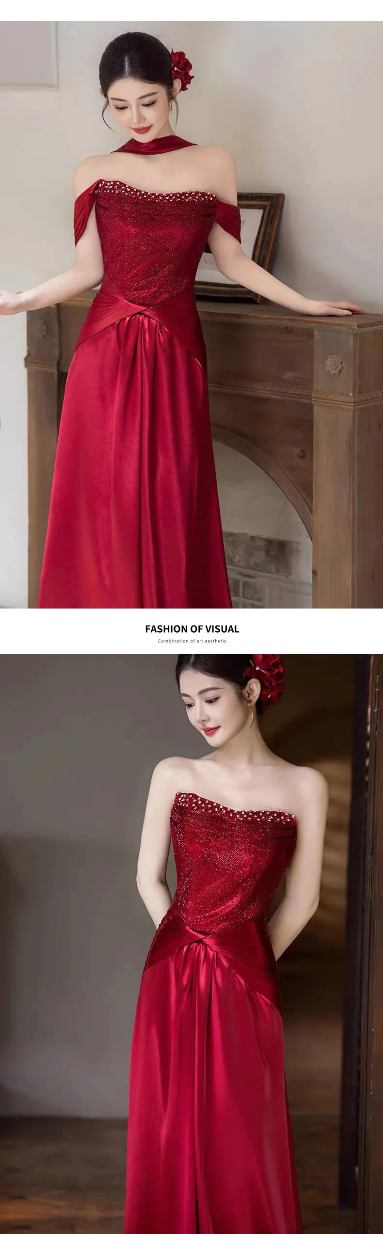 Vintage-Glamour-Ruby-Red-Off-Shoulder-Draped-Sleeve-Formal-Evening-Gown14
