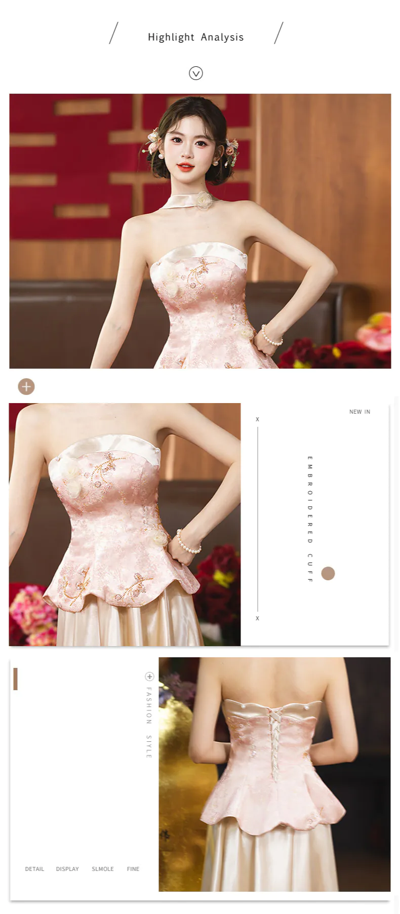Vintage-Pink-Brocade-Peplum-Top-Satin-Skirt-Prom-Dress-Evening-Gown08