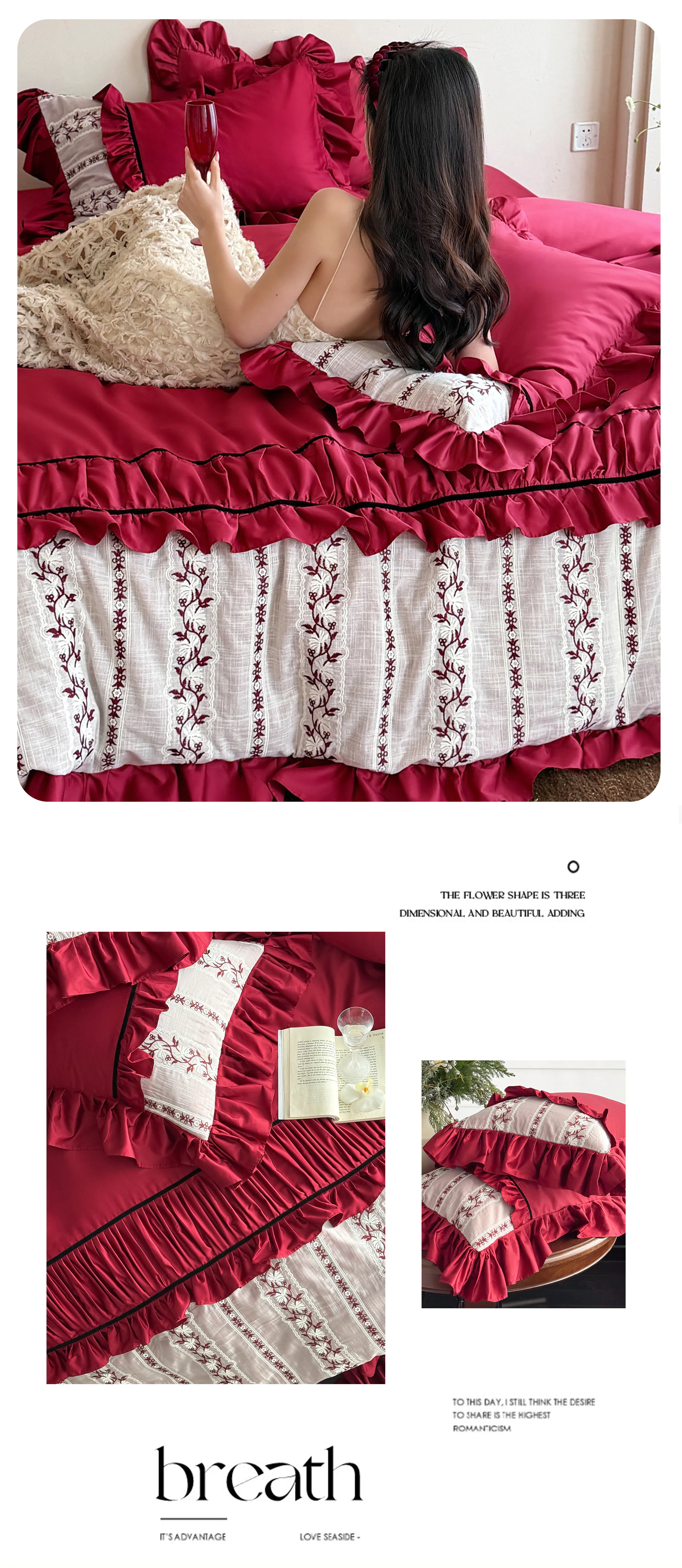 Vintage-Red-Vine-Embroidery-Spliced-Long-Staple-Cotton-Bed-Sheets-Set10