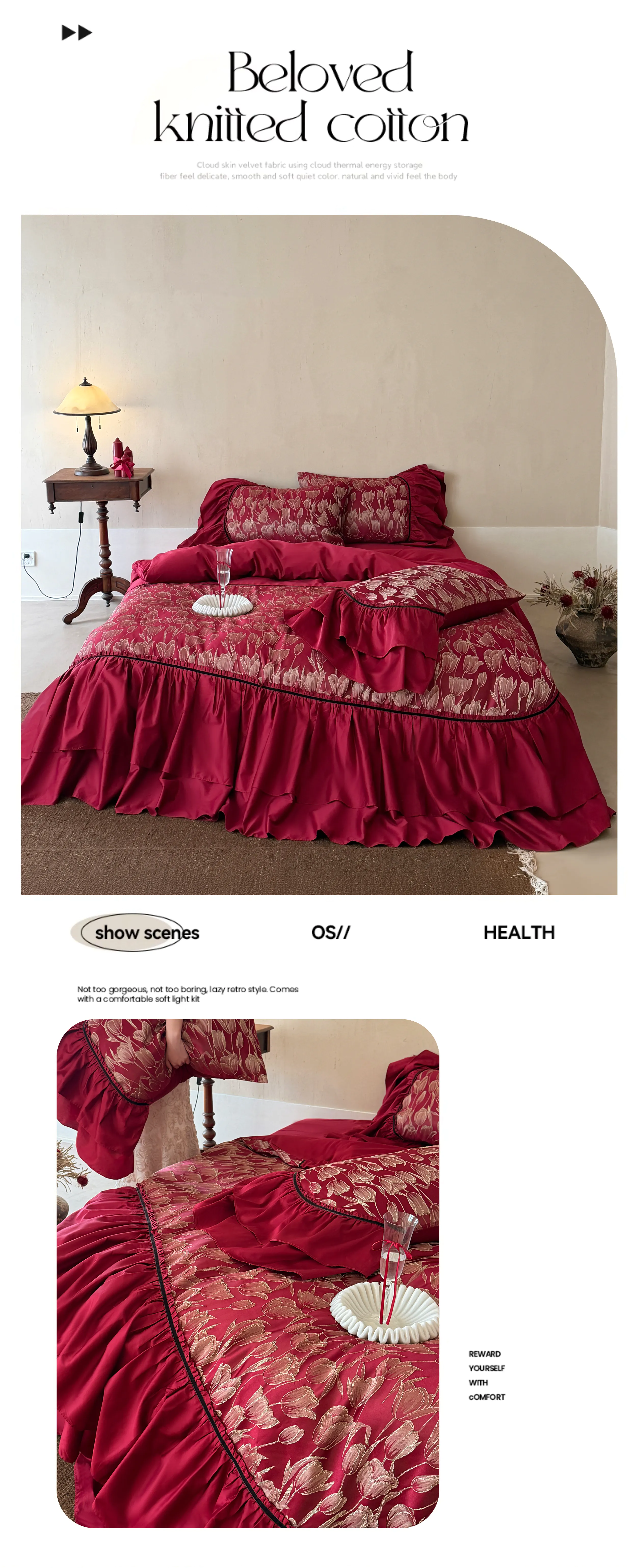 Vintage-Ruby-Red-Golden-Tulip-Floral-Embroidery-Burgundy-Duvet-Cover-Set07