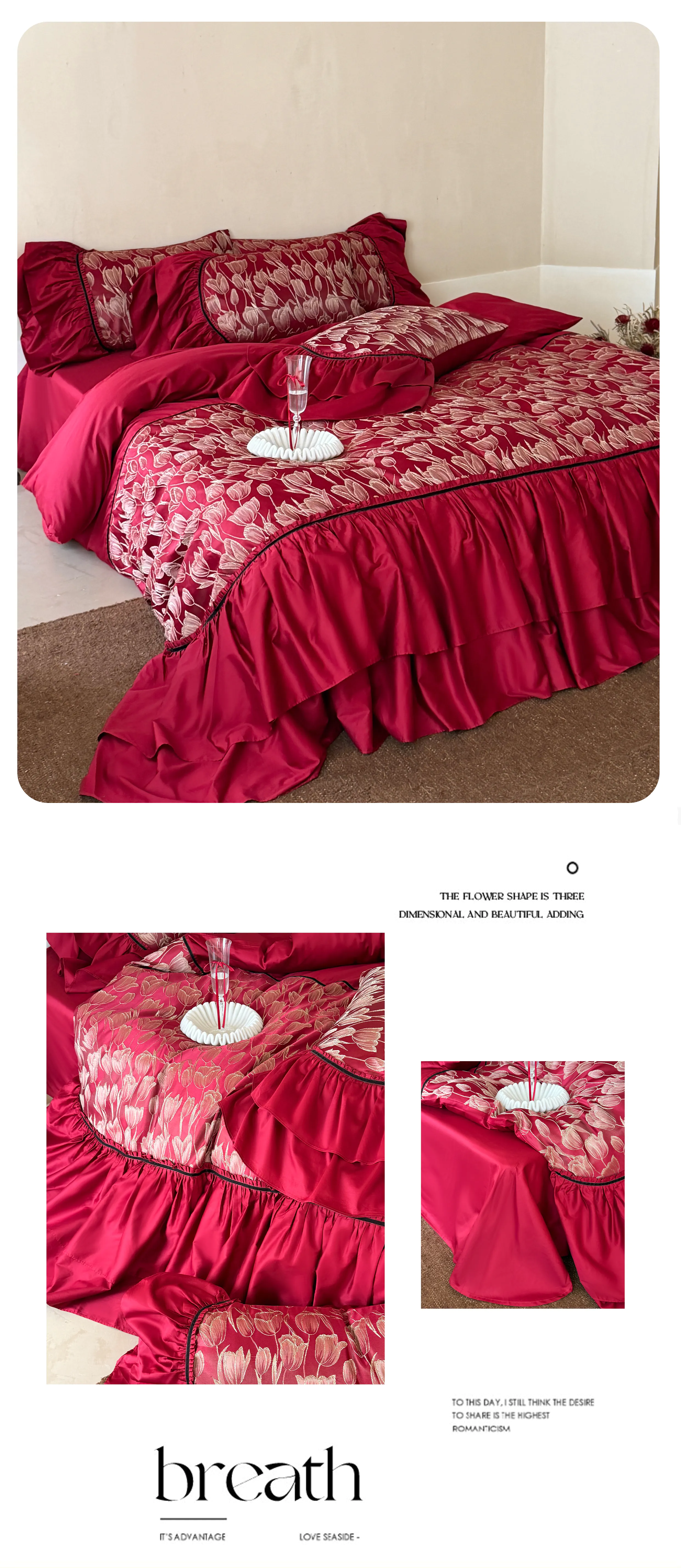 Vintage-Ruby-Red-Golden-Tulip-Floral-Embroidery-Burgundy-Duvet-Cover-Set10