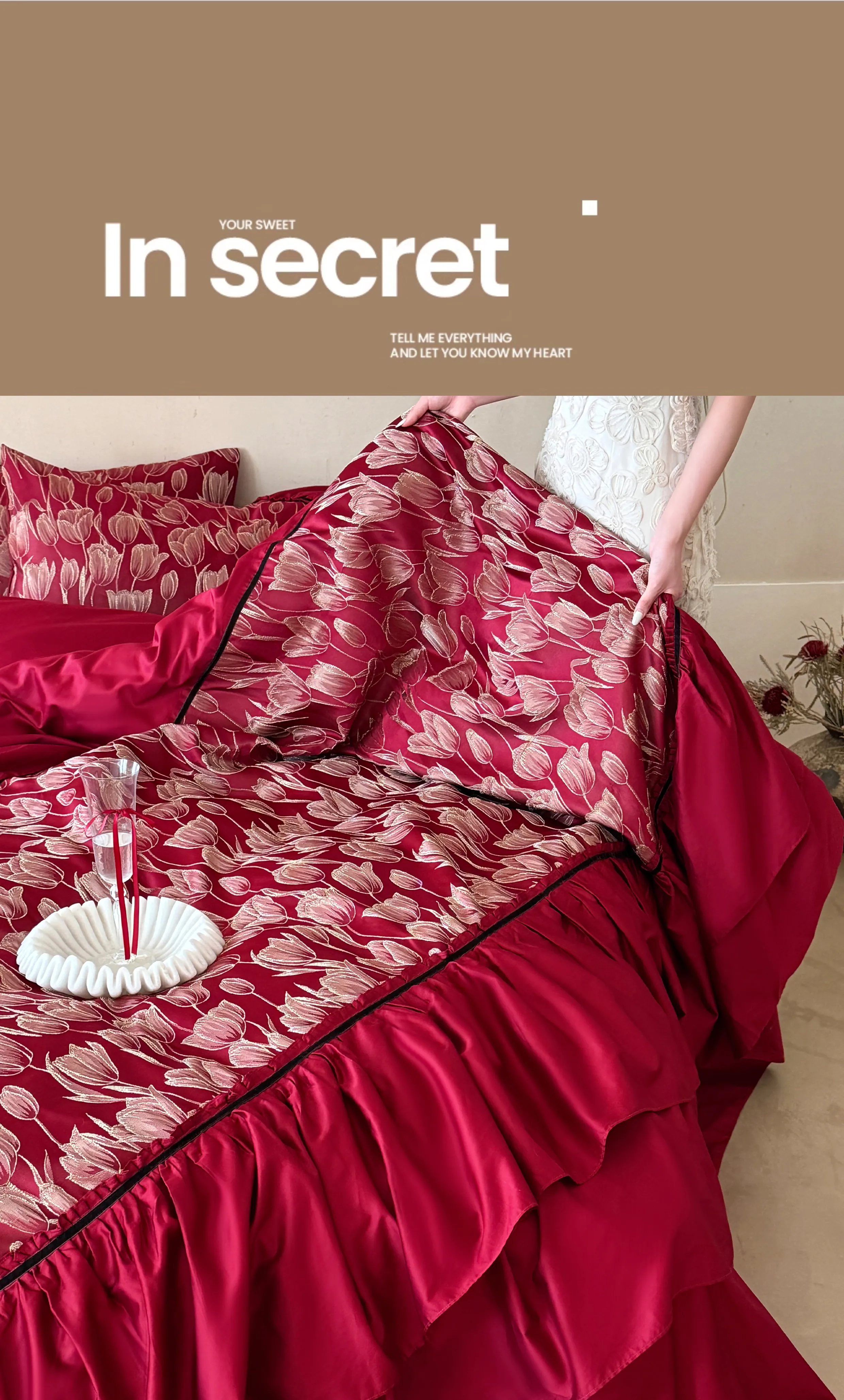 Vintage-Ruby-Red-Golden-Tulip-Floral-Embroidery-Burgundy-Duvet-Cover-Set11