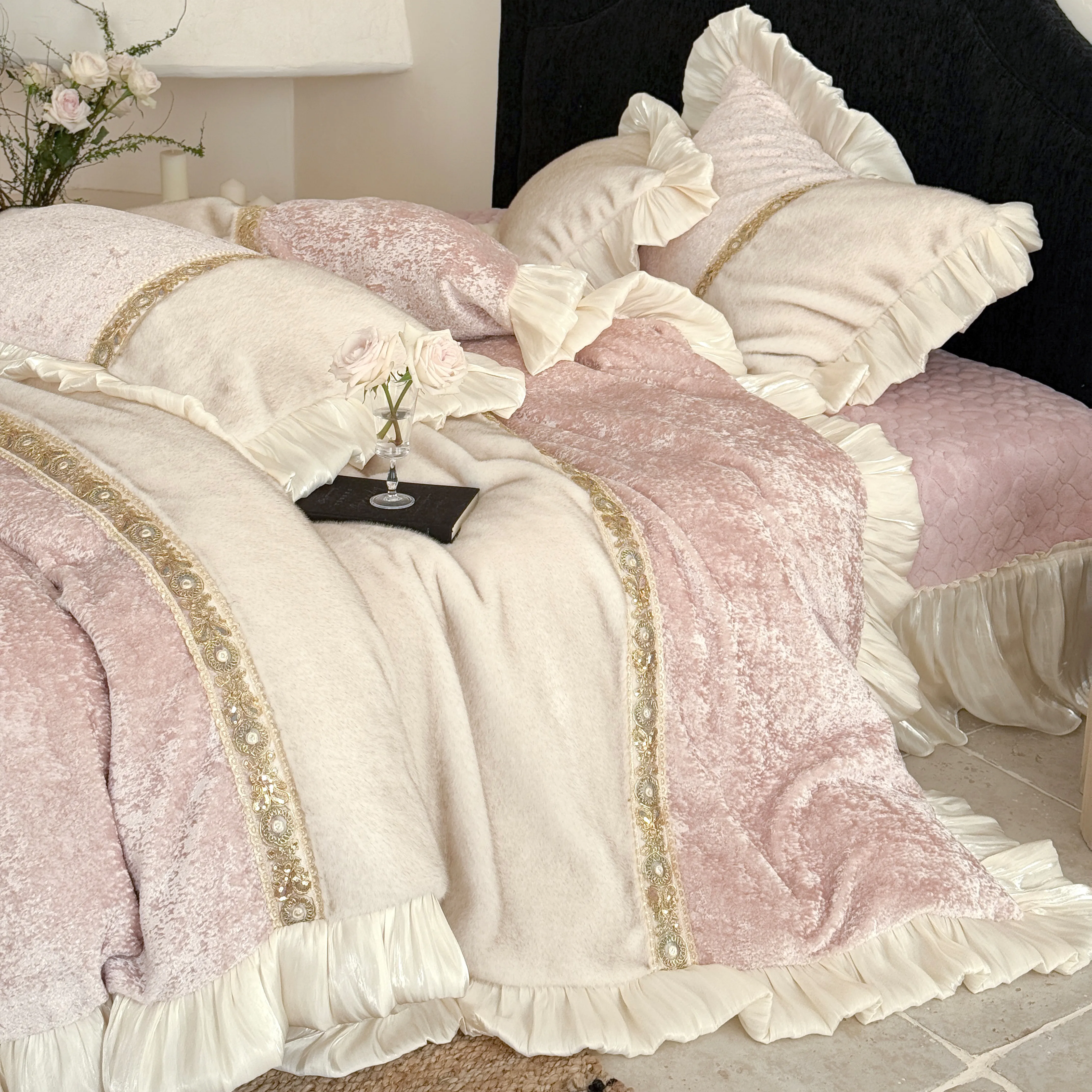 Vintage Soft Mink Velvet Matte Fleece Plush Winter Comforter Cover Set03 Vintage Soft Mink Velvet Matte Fleece Plush Winter Comforter Cover Set03