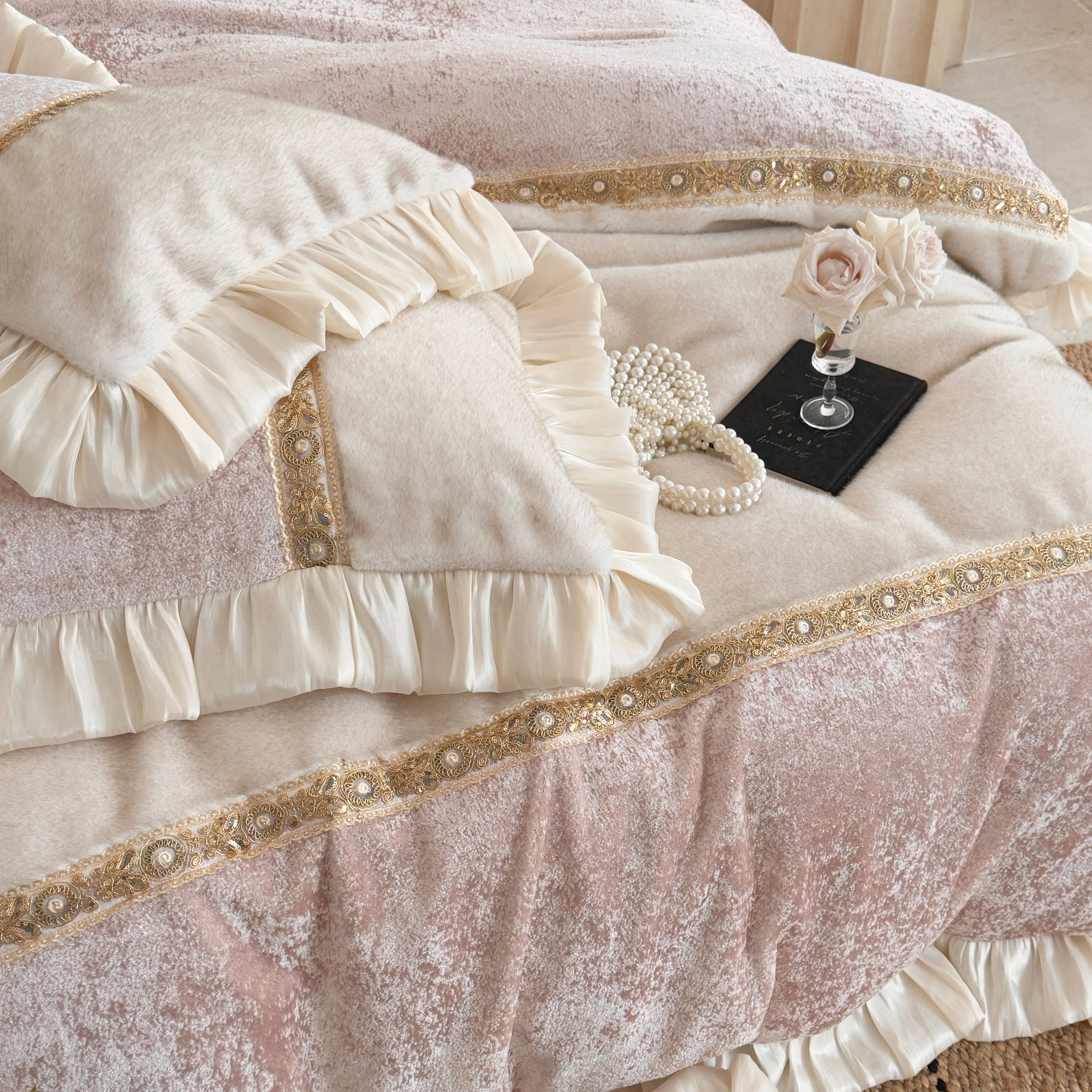 Vintage Soft Mink Velvet Matte Fleece Plush Winter Comforter Cover Set05 Vintage Soft Mink Velvet Matte Fleece Plush Winter Comforter Cover Set05
