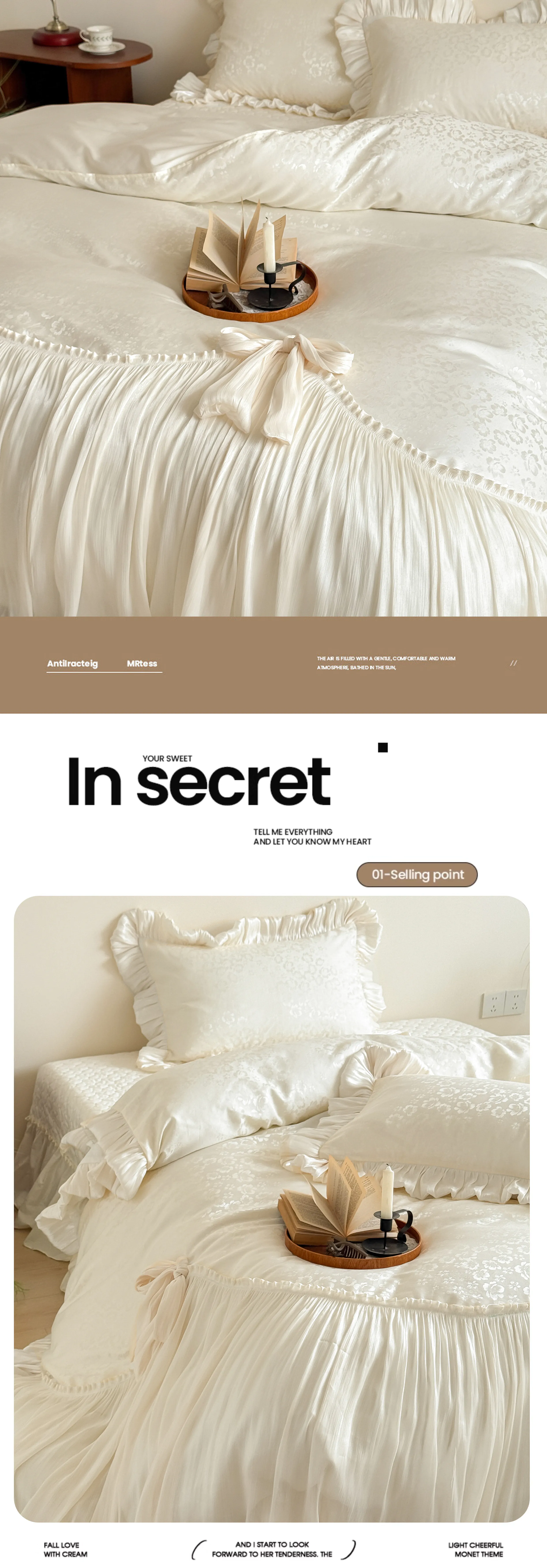 Coquette-Ivory-White-Ruffle-Edges-100S-Cotton-Jacquard-Bedding-Set-with-Bows09