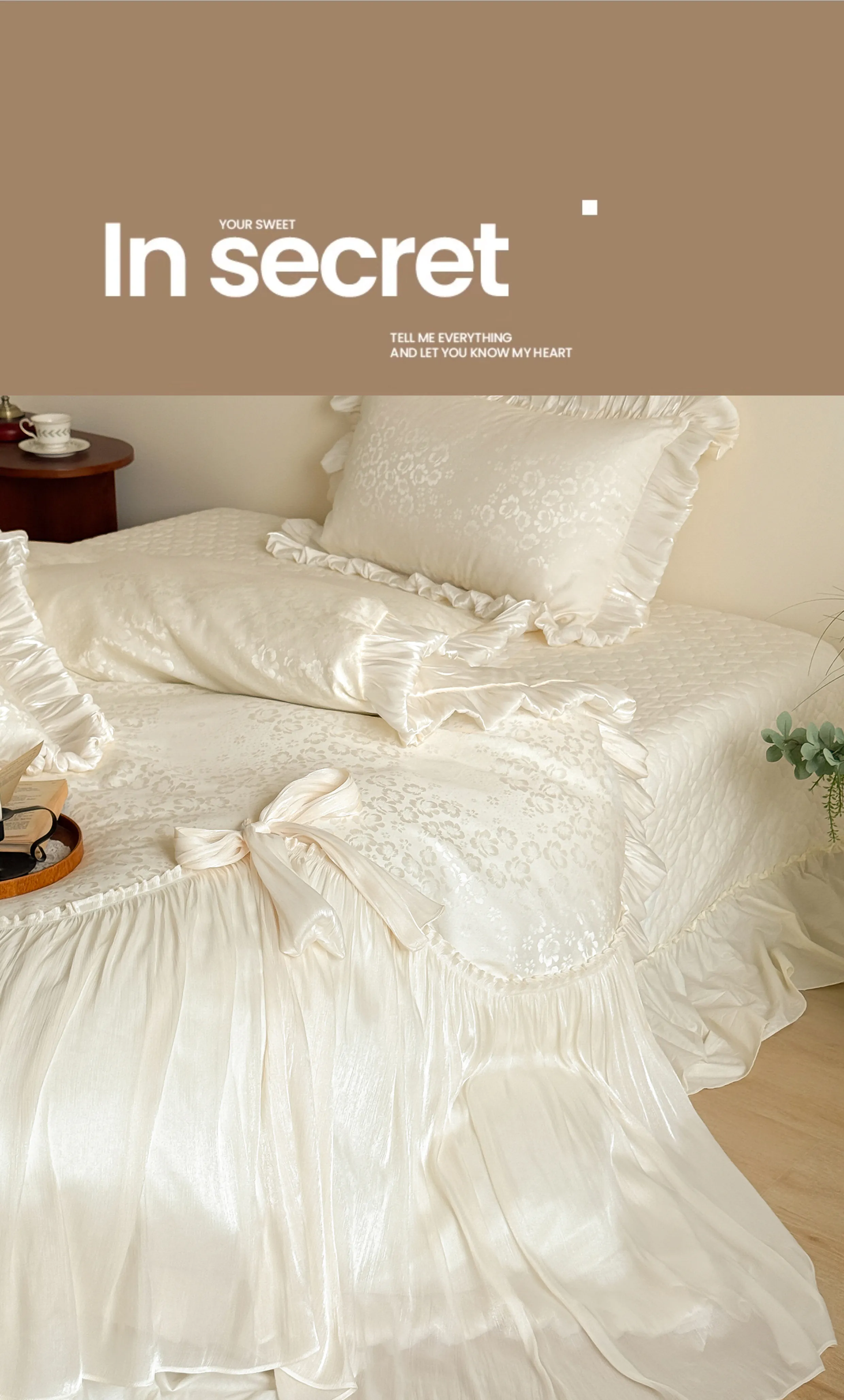Coquette-Ivory-White-Ruffle-Edges-100S-Cotton-Jacquard-Bedding-Set-with-Bows11