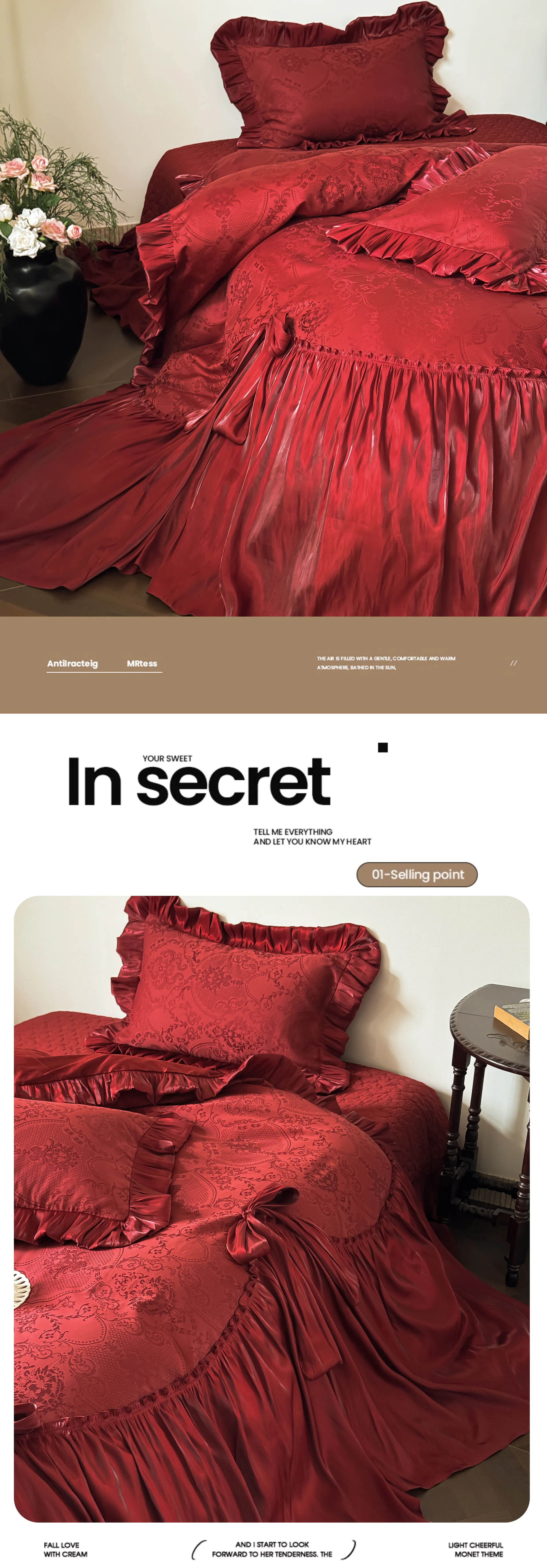 Victorian-Burgundy-100S-Pure-Cotton-Jacquard-Ruffle-4-Piece-Bed-Sheet-Set09