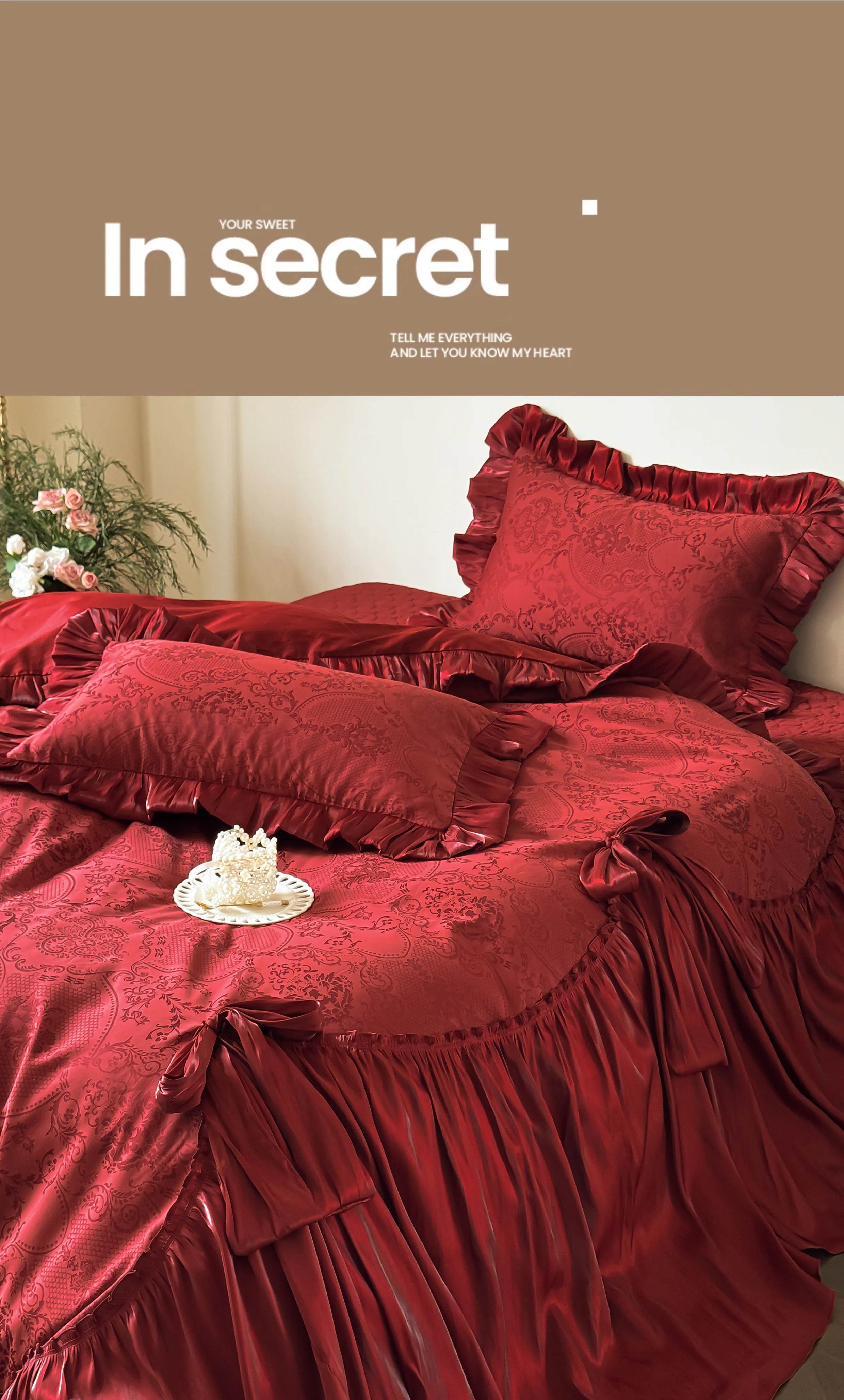 Victorian-Burgundy-100S-Pure-Cotton-Jacquard-Ruffle-4-Piece-Bed-Sheet-Set11