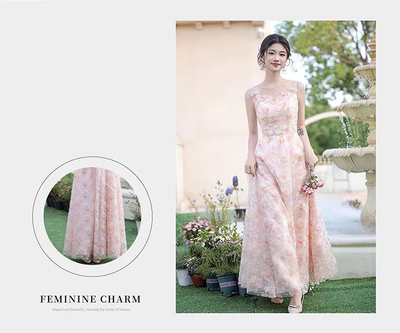 Elegant-Pink-3D-Flower-Applique-Party-Tulle-Maxi-Evening-Dress-Ball-Gown11