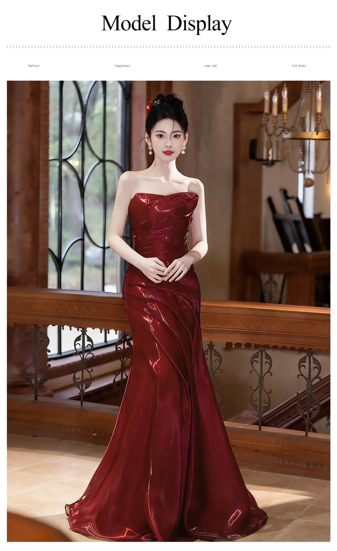 Glamorous-Strapless-Wine-Red-Ruched-Satin-Mermaid-Formal-Evening-Dress10