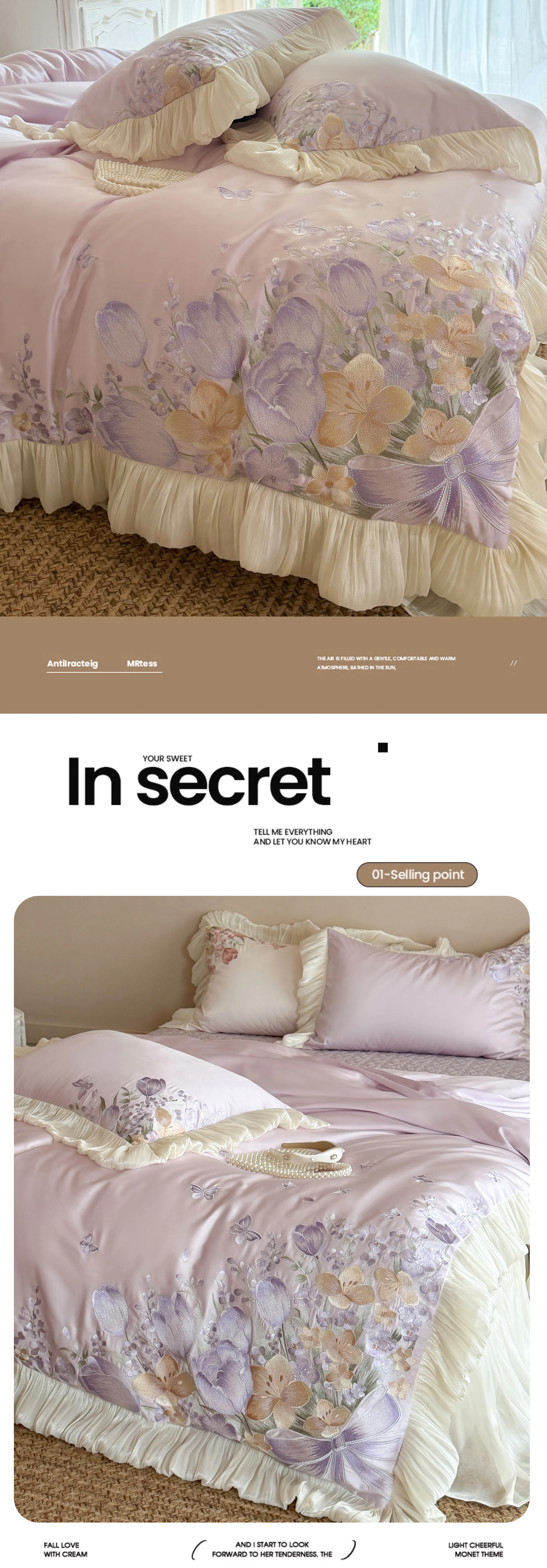 100s-Cotton-Tulip-Floral-Embroidered-Ruffle-Duvet-Cover-Bedspread-Set16