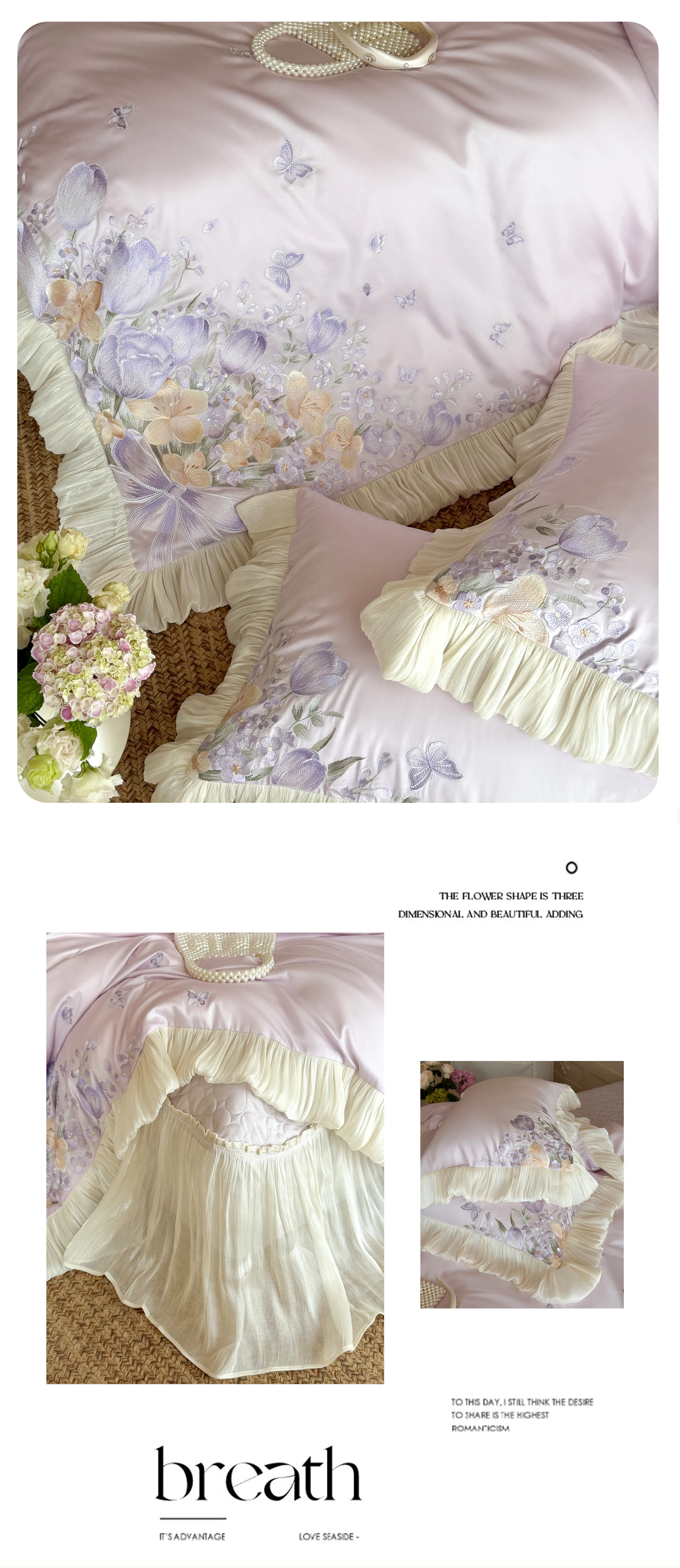 100s-Cotton-Tulip-Floral-Embroidered-Ruffle-Duvet-Cover-Bedspread-Set17