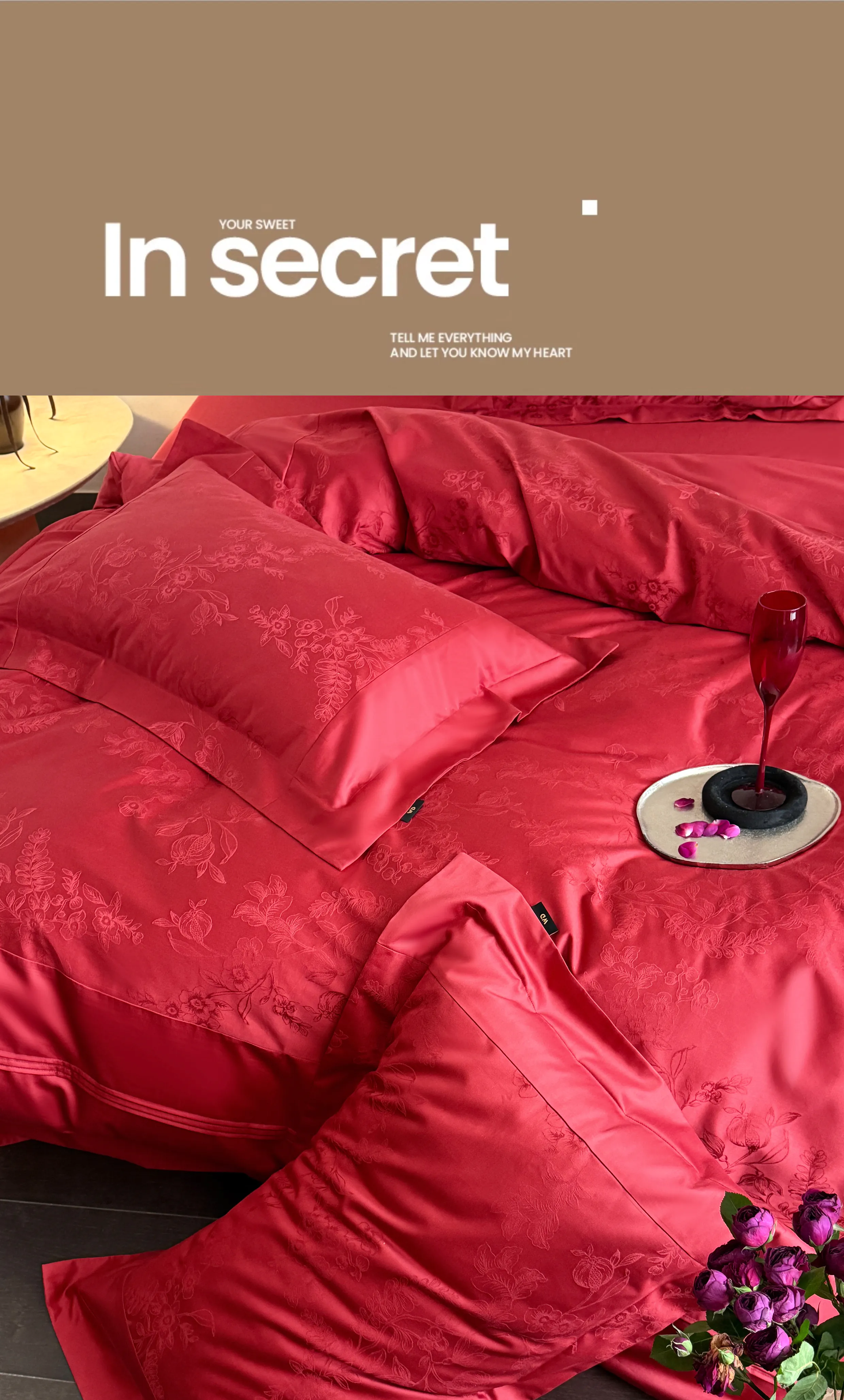 100s-Long-Staple-Cotton-Heavy-Woven-Crimson-Red-Jacquard-Duvet-Cover-Set11