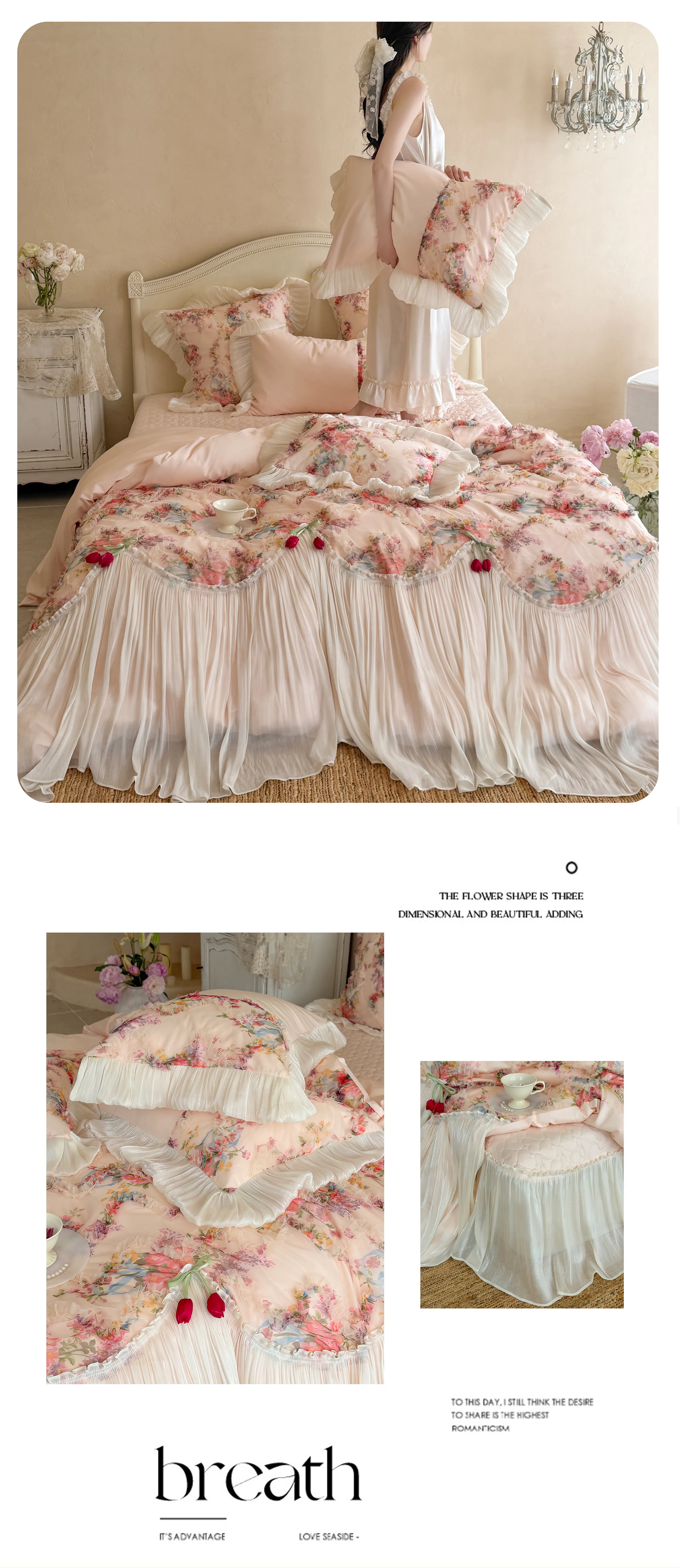 Coquette-Aesthetic-Blush-Pink-Floral-100S-Long-Staple-Cotton-Bedding-Set10