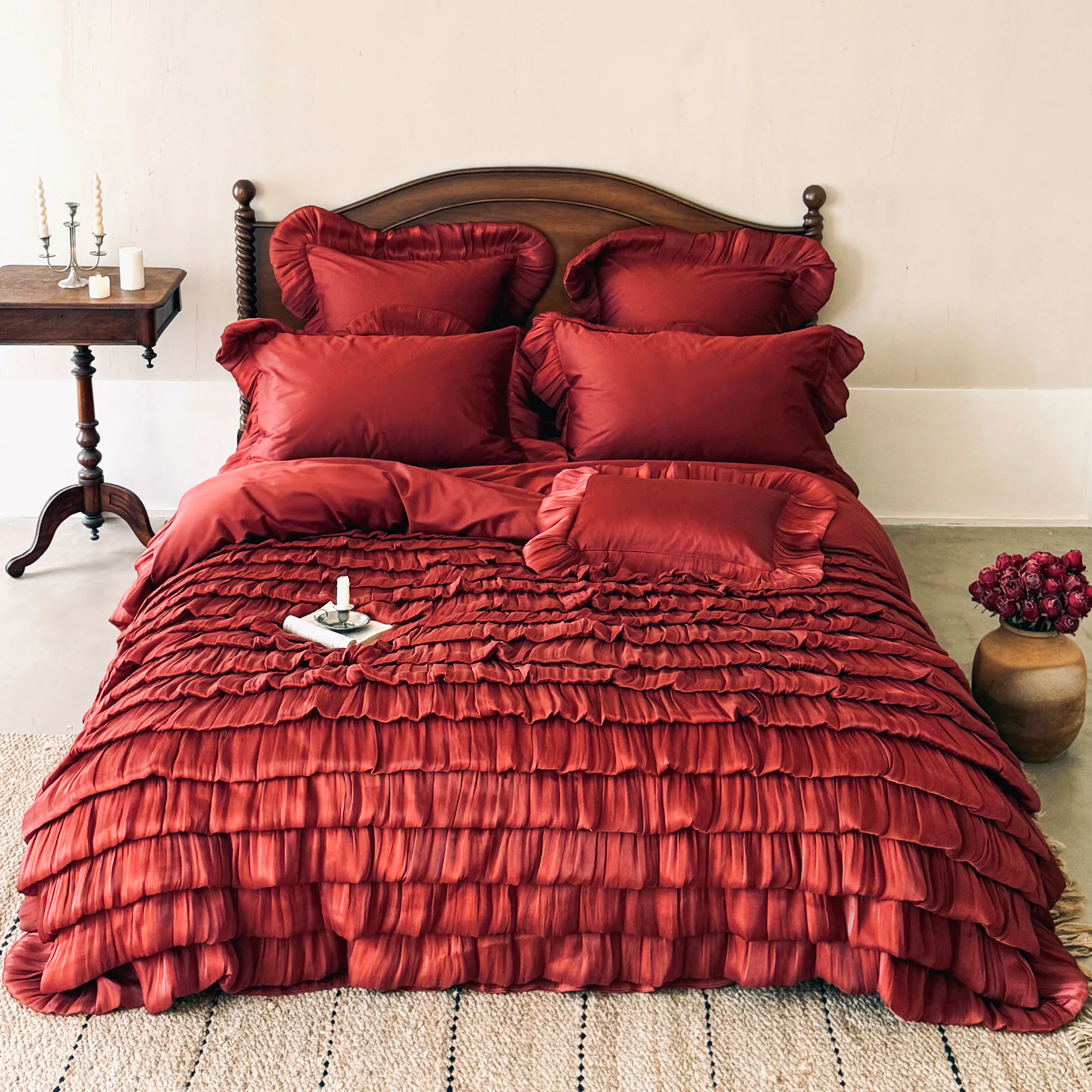 Couture Princess Layered Ruffle 100s Long Staple Cotton Bedding Set01