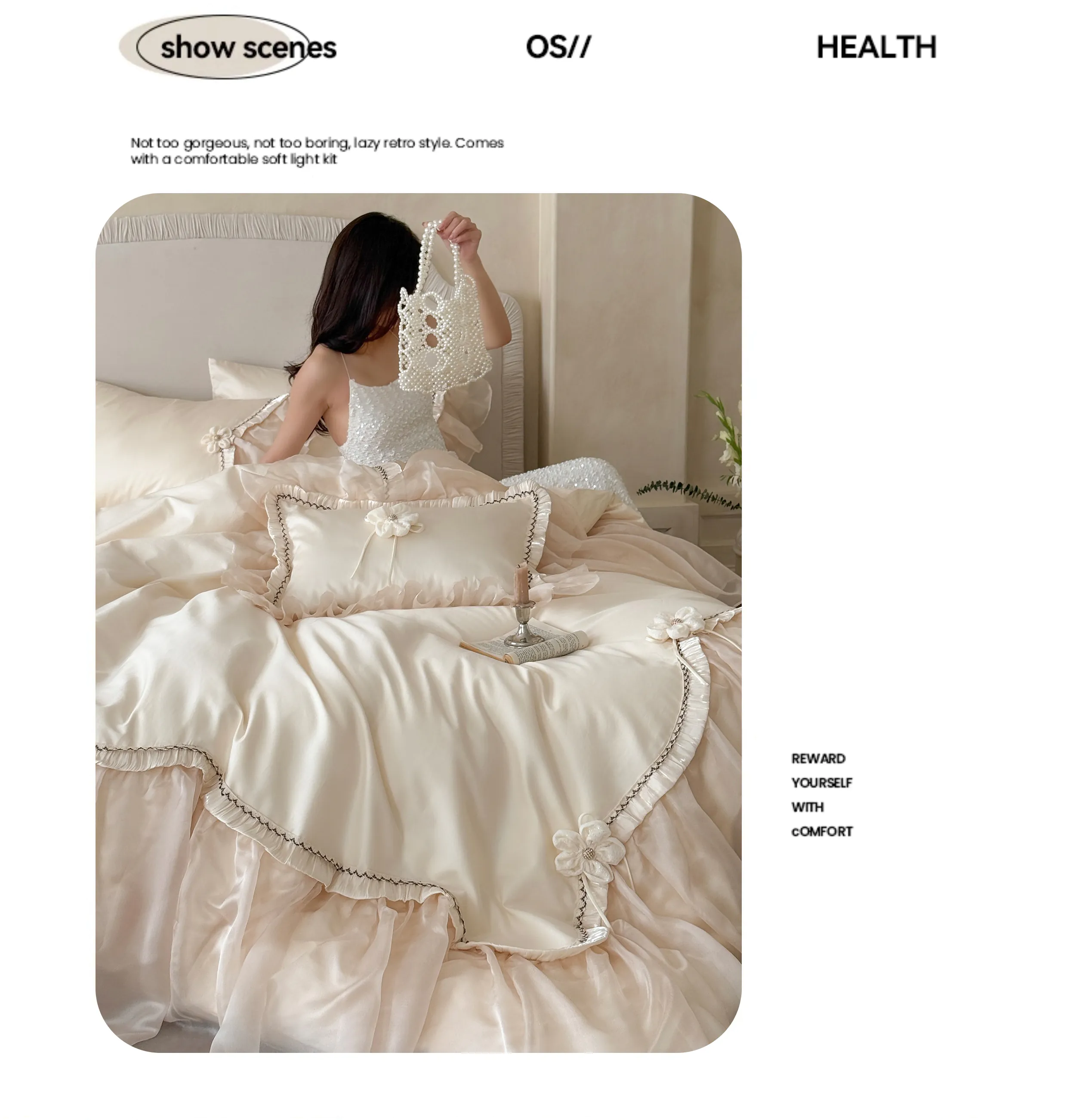 Ivory-3D-Floral-Applique-Scalloped-Trim-100s-Long-Staple-Cotton-Bedding-Set08