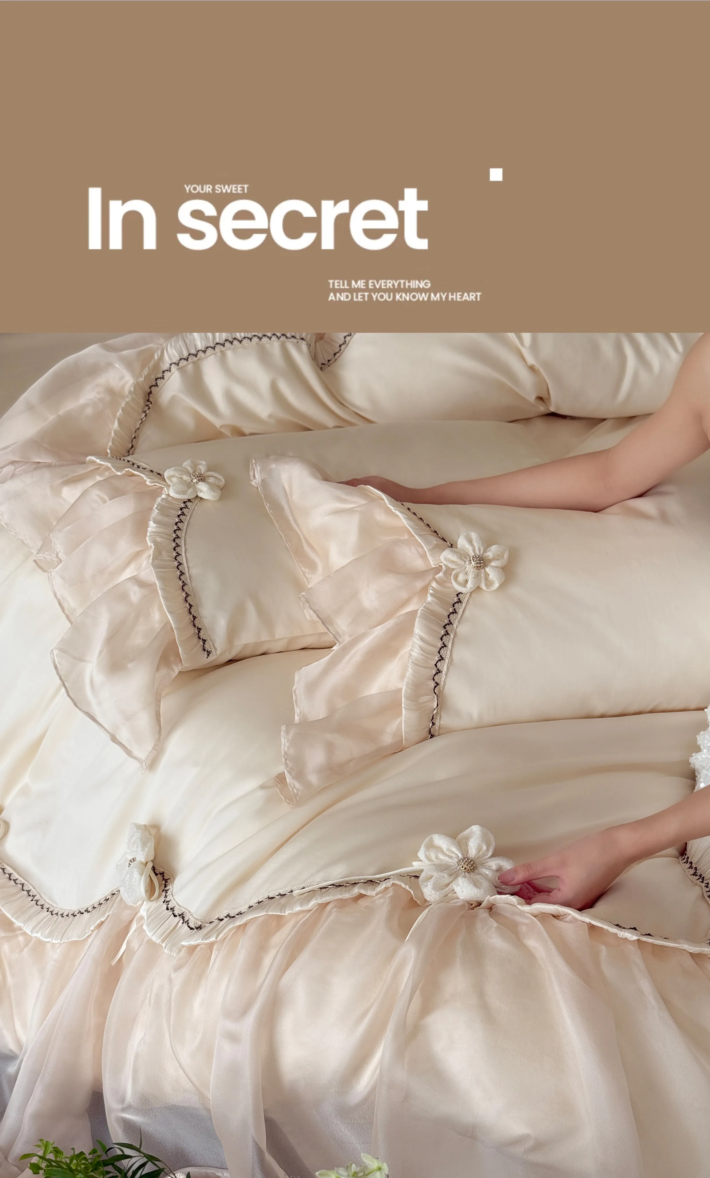 Ivory-3D-Floral-Applique-Scalloped-Trim-100s-Long-Staple-Cotton-Bedding-Set11