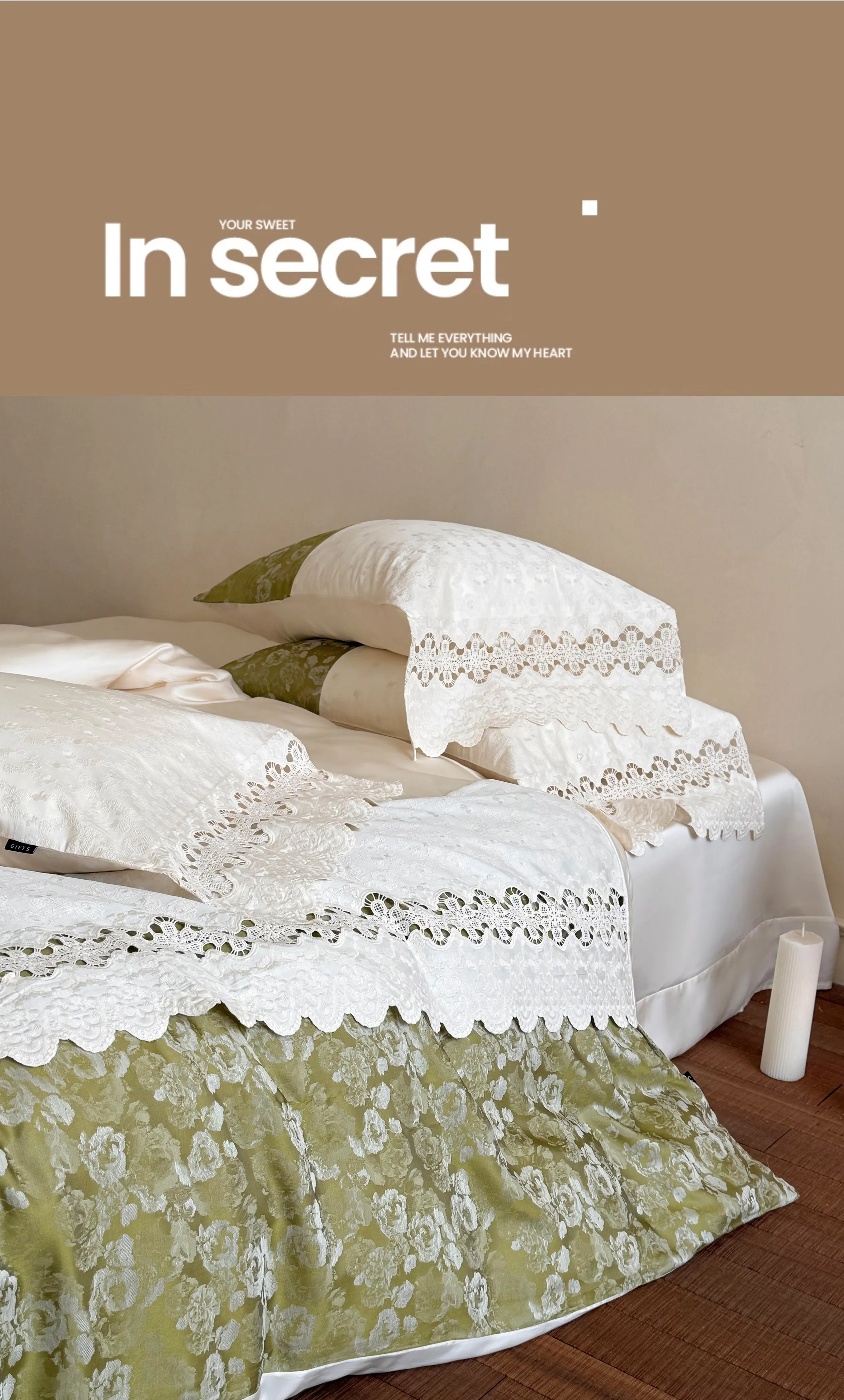 Olive-Green-60s-Tencel-Jacquard-Hollow-Lace-Embroidery-Duvet-Cover-4-Pcs-Set11