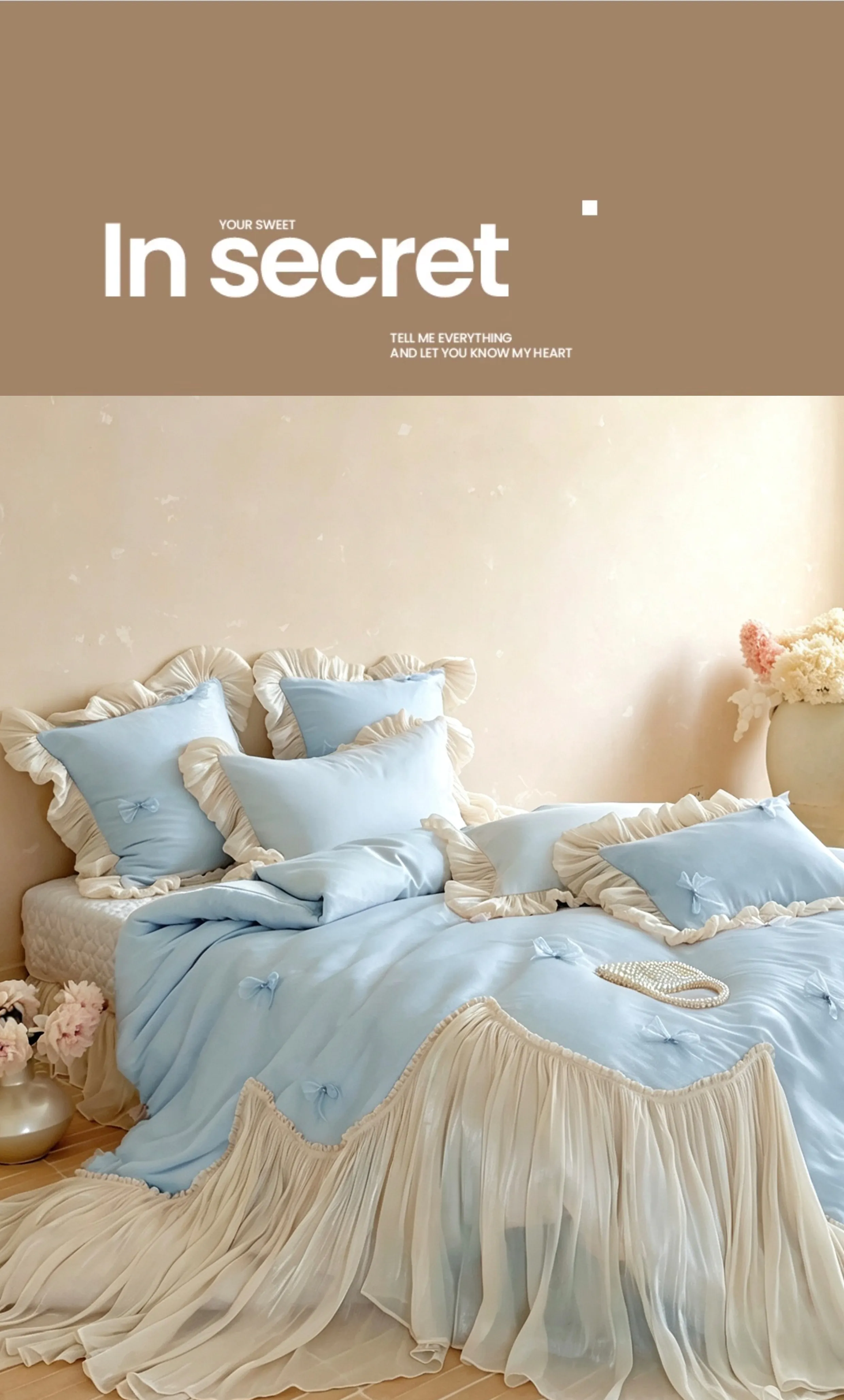 Princess-100S-Cotton-Pleated-Skirt-Duvet-Cover-Bedspread-Pillowcases-Set13