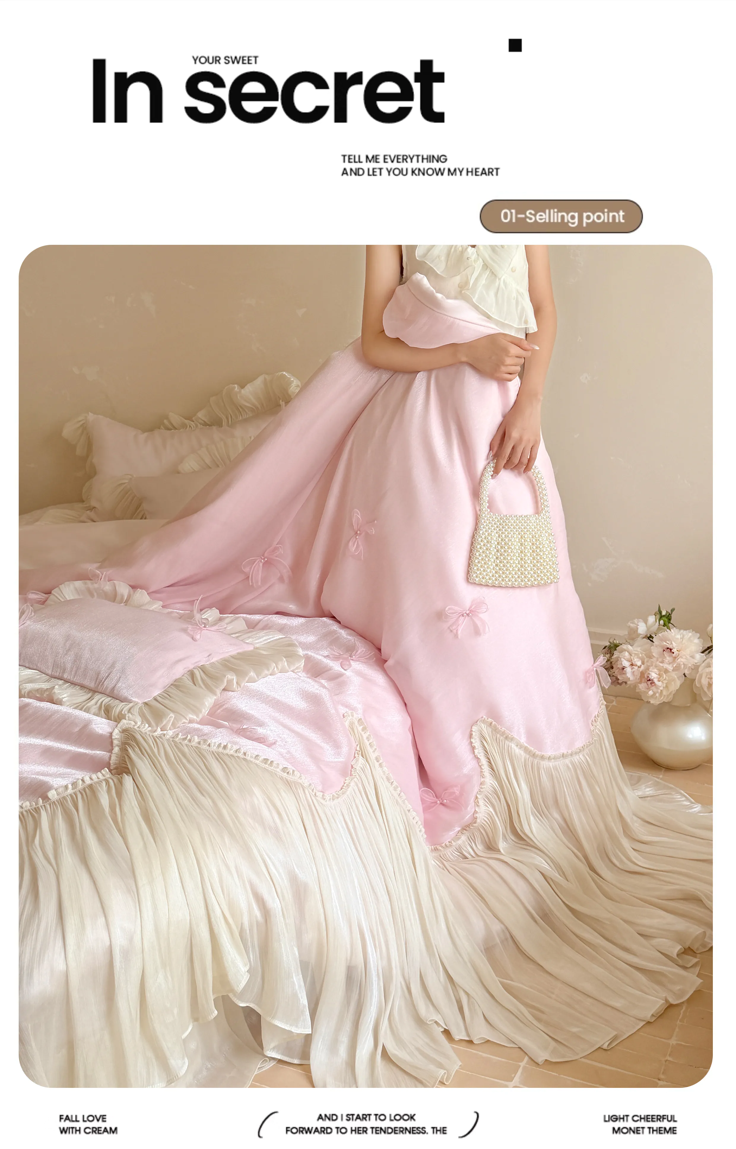 Princess-100S-Cotton-Pleated-Skirt-Duvet-Cover-Bedspread-Pillowcases-Set16