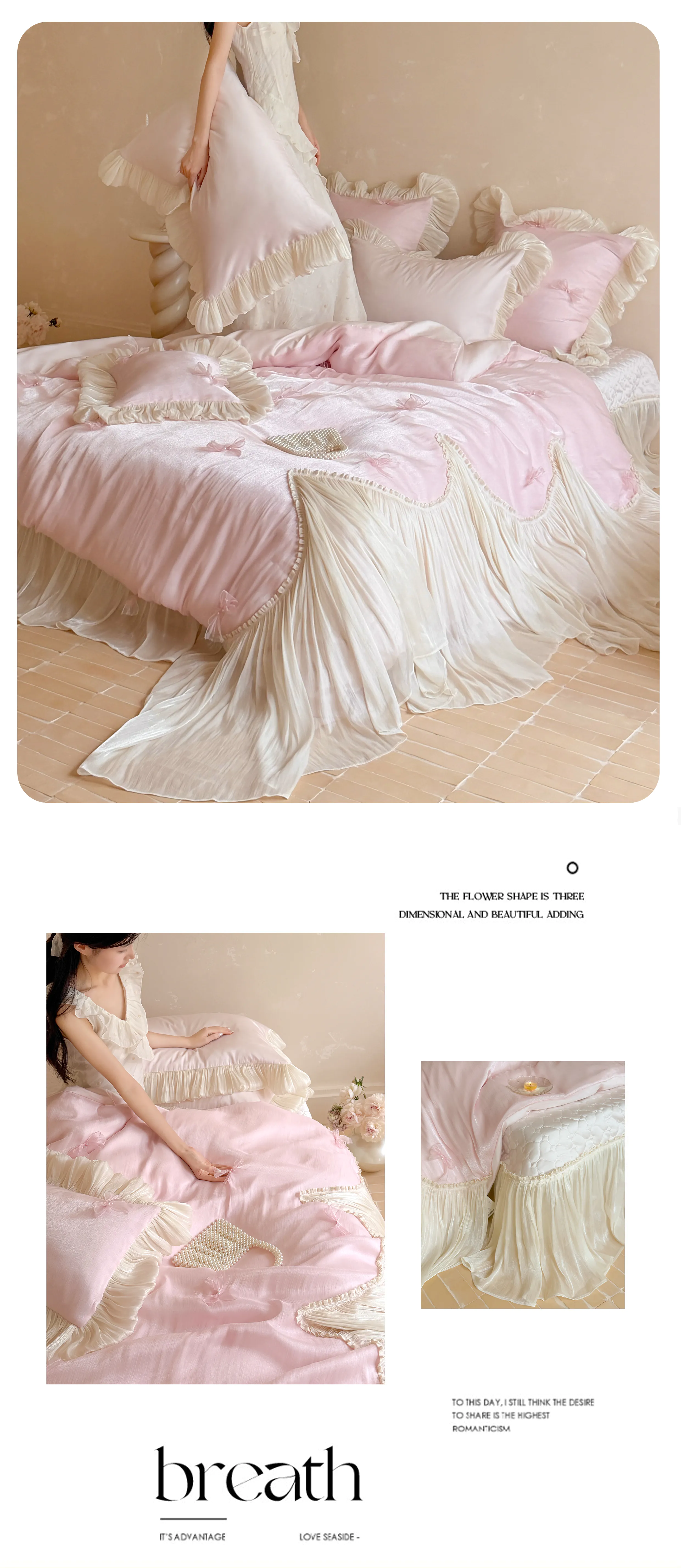 Princess-100S-Cotton-Pleated-Skirt-Duvet-Cover-Bedspread-Pillowcases-Set17