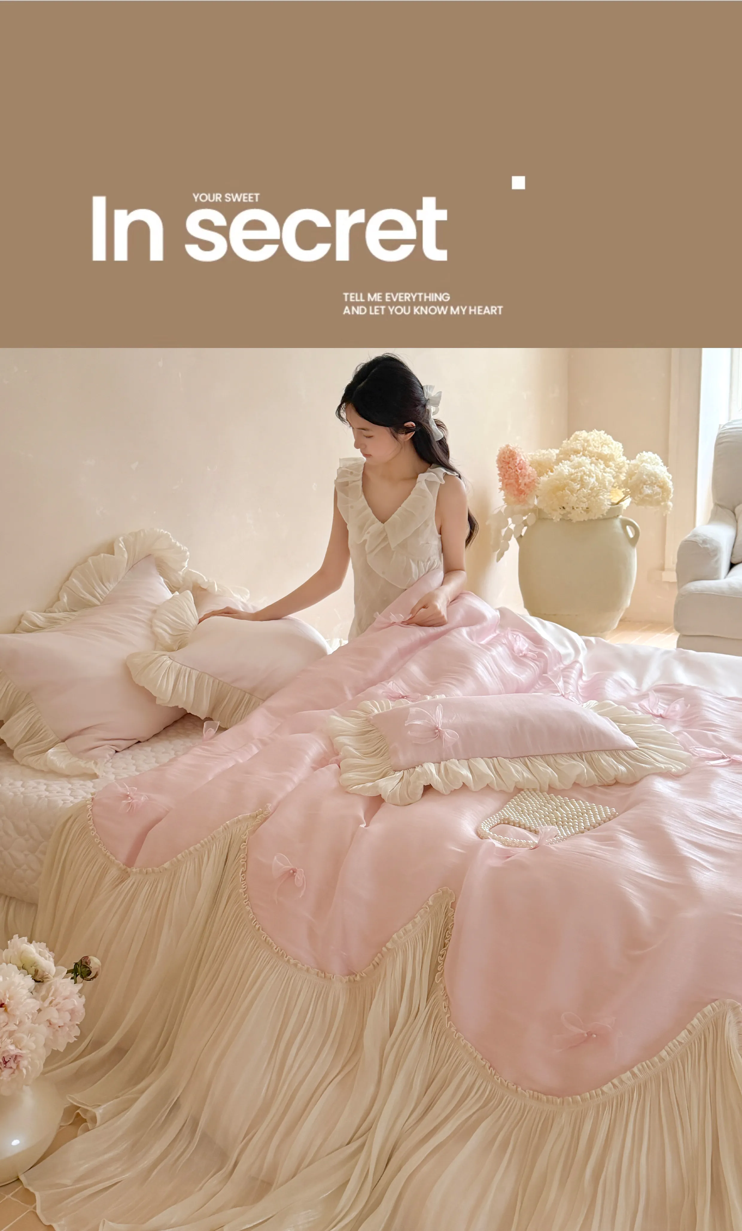 Princess-100S-Cotton-Pleated-Skirt-Duvet-Cover-Bedspread-Pillowcases-Set18