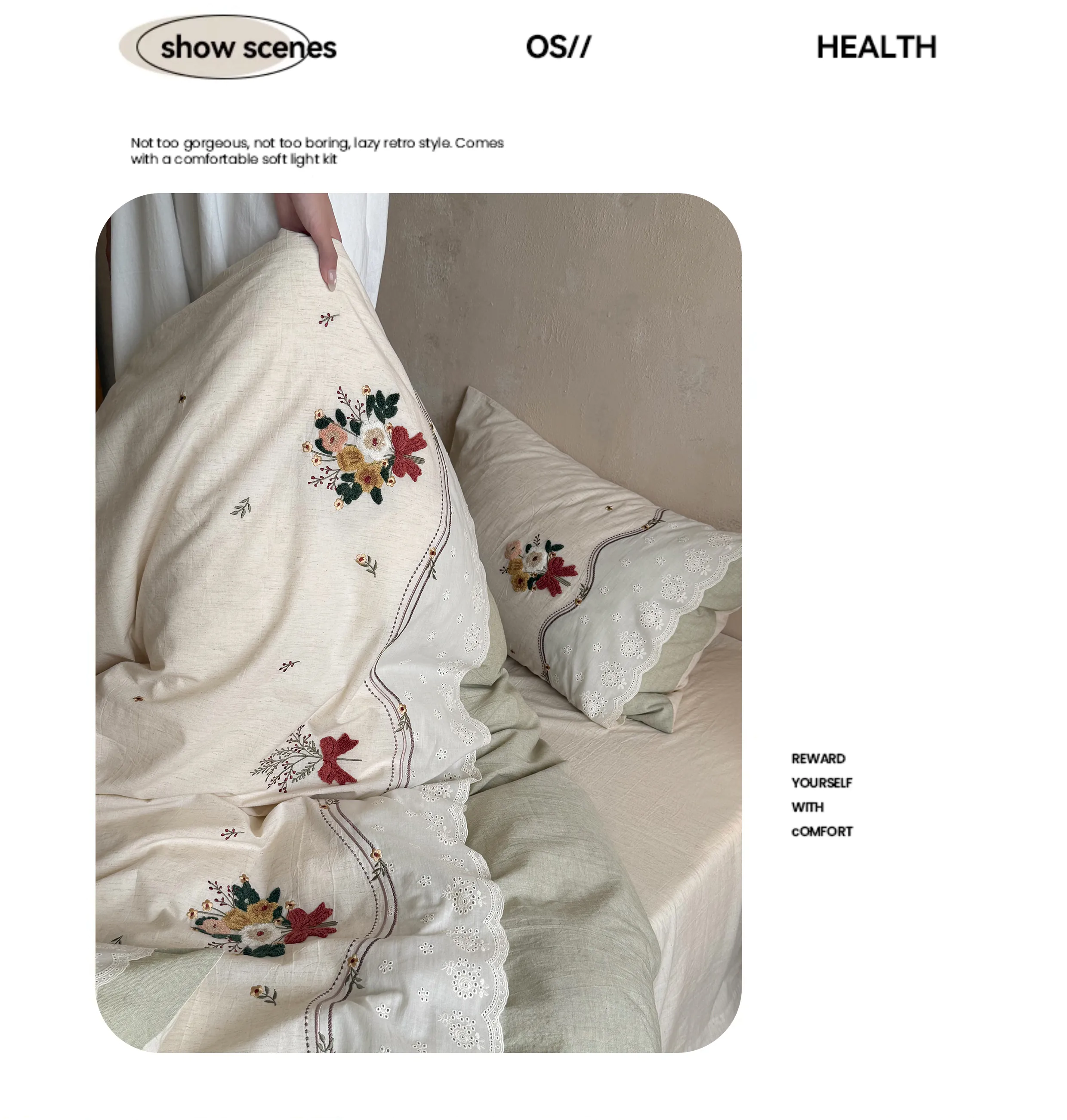 Retro-Floral-Embroidery-Scalloped-Lace-Trim-Cotton-Linen-Duvet-Cover-Set08