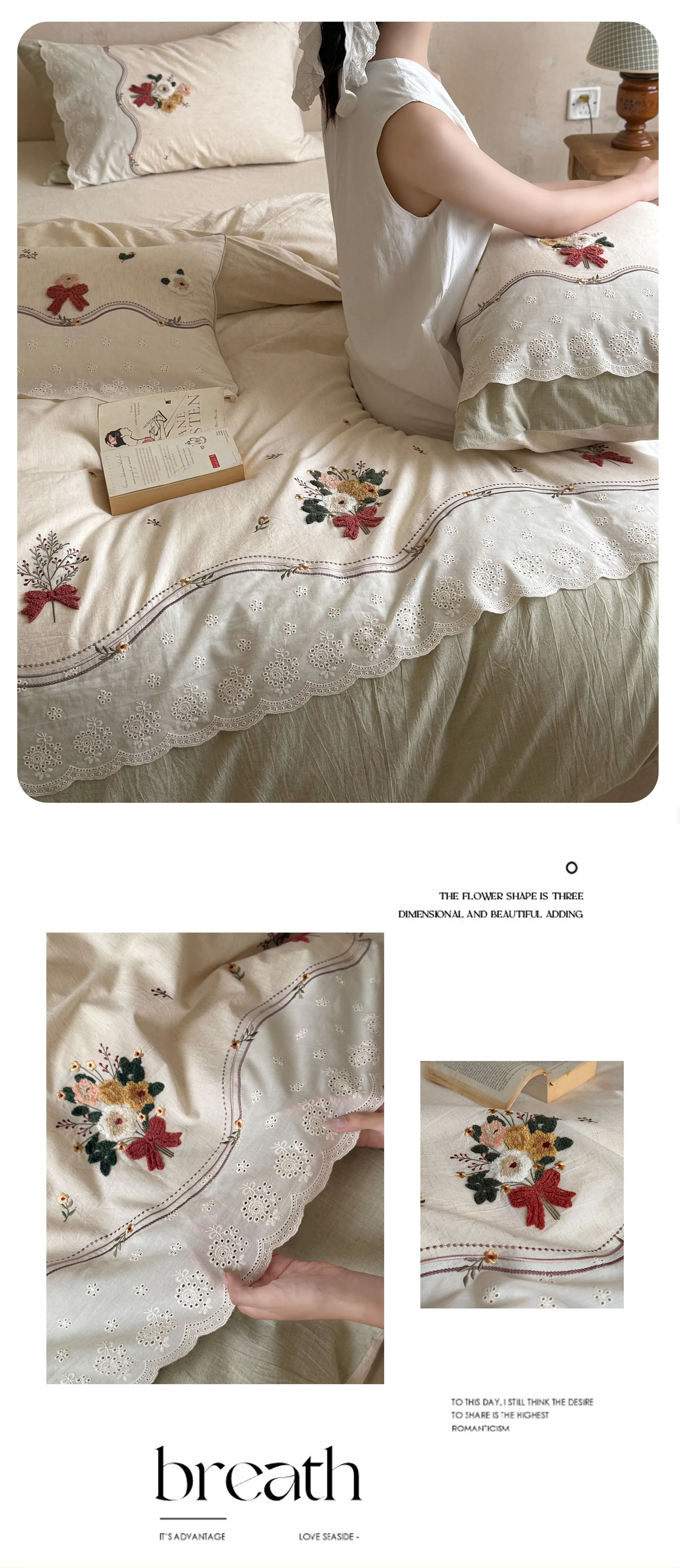 Retro-Floral-Embroidery-Scalloped-Lace-Trim-Cotton-Linen-Duvet-Cover-Set10