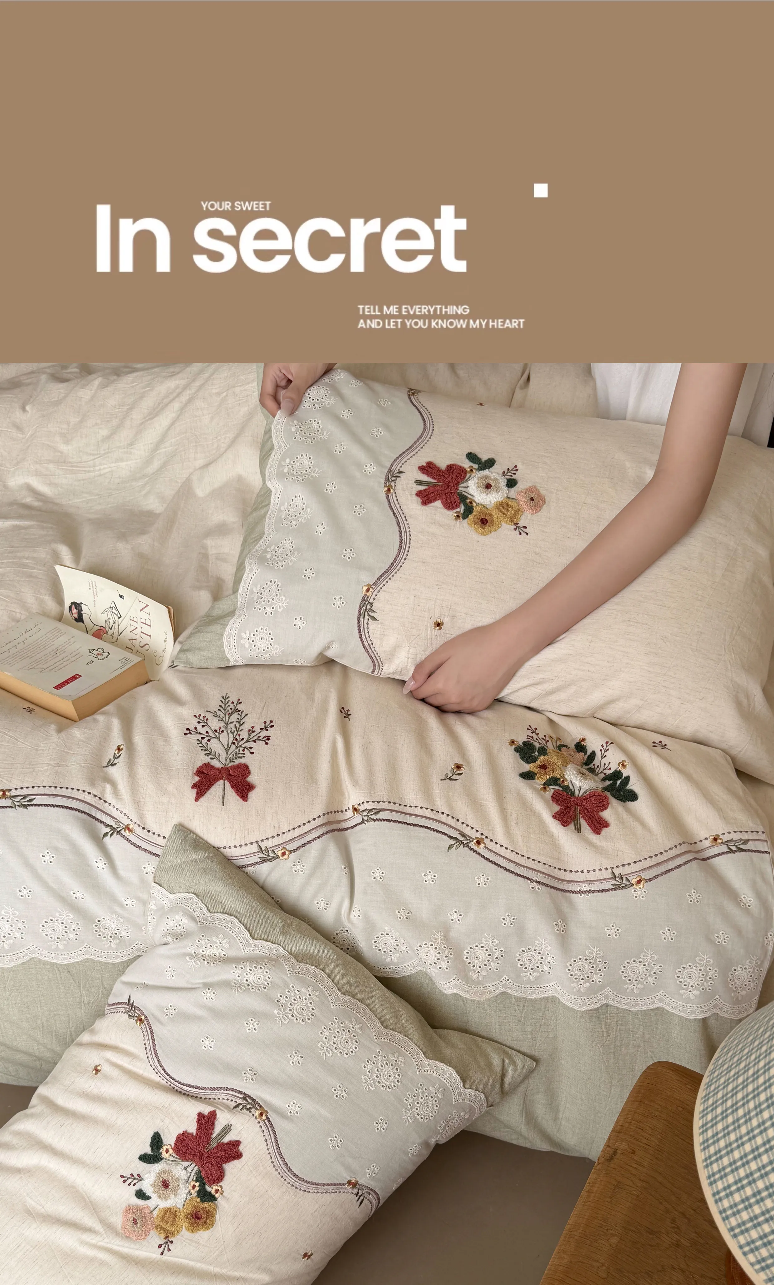 Retro-Floral-Embroidery-Scalloped-Lace-Trim-Cotton-Linen-Duvet-Cover-Set11