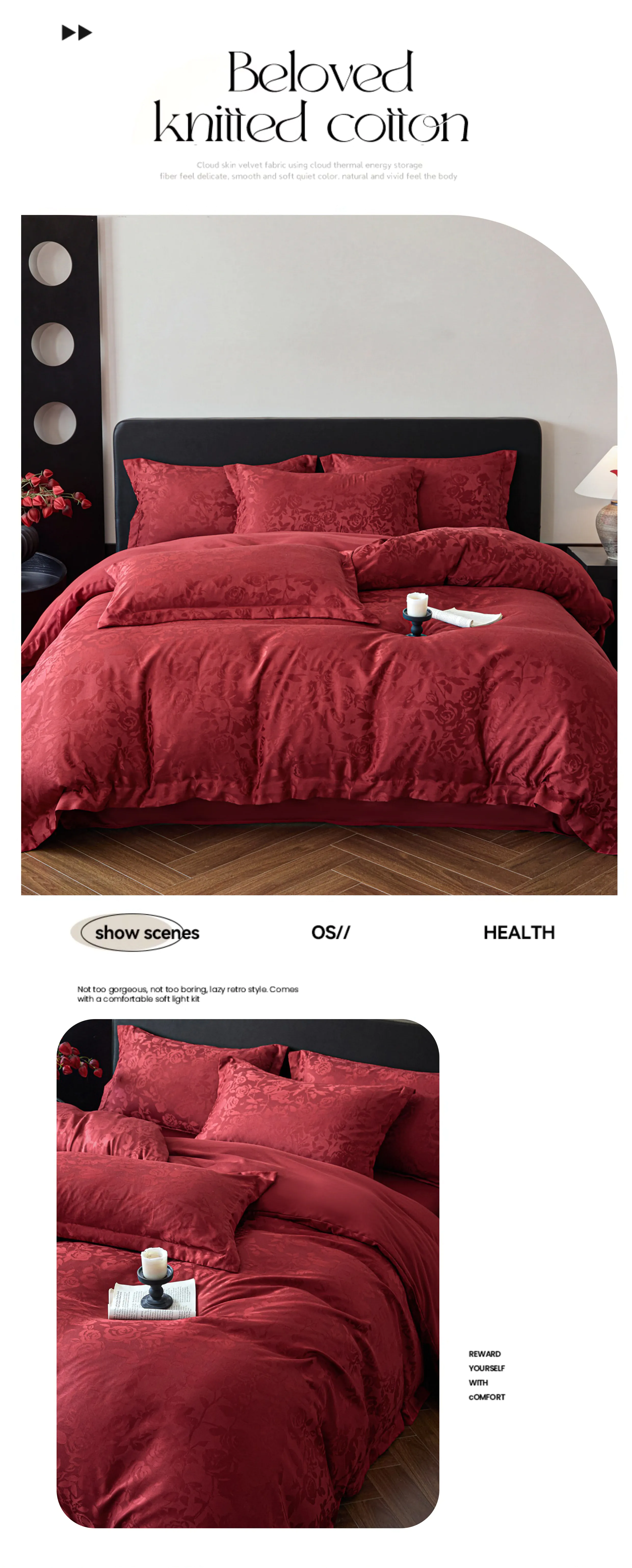 Ruby-Red-Floral-Rose-Jacquard-Bed-Sheet-Comforter-Cover-Pillowcase-Set07