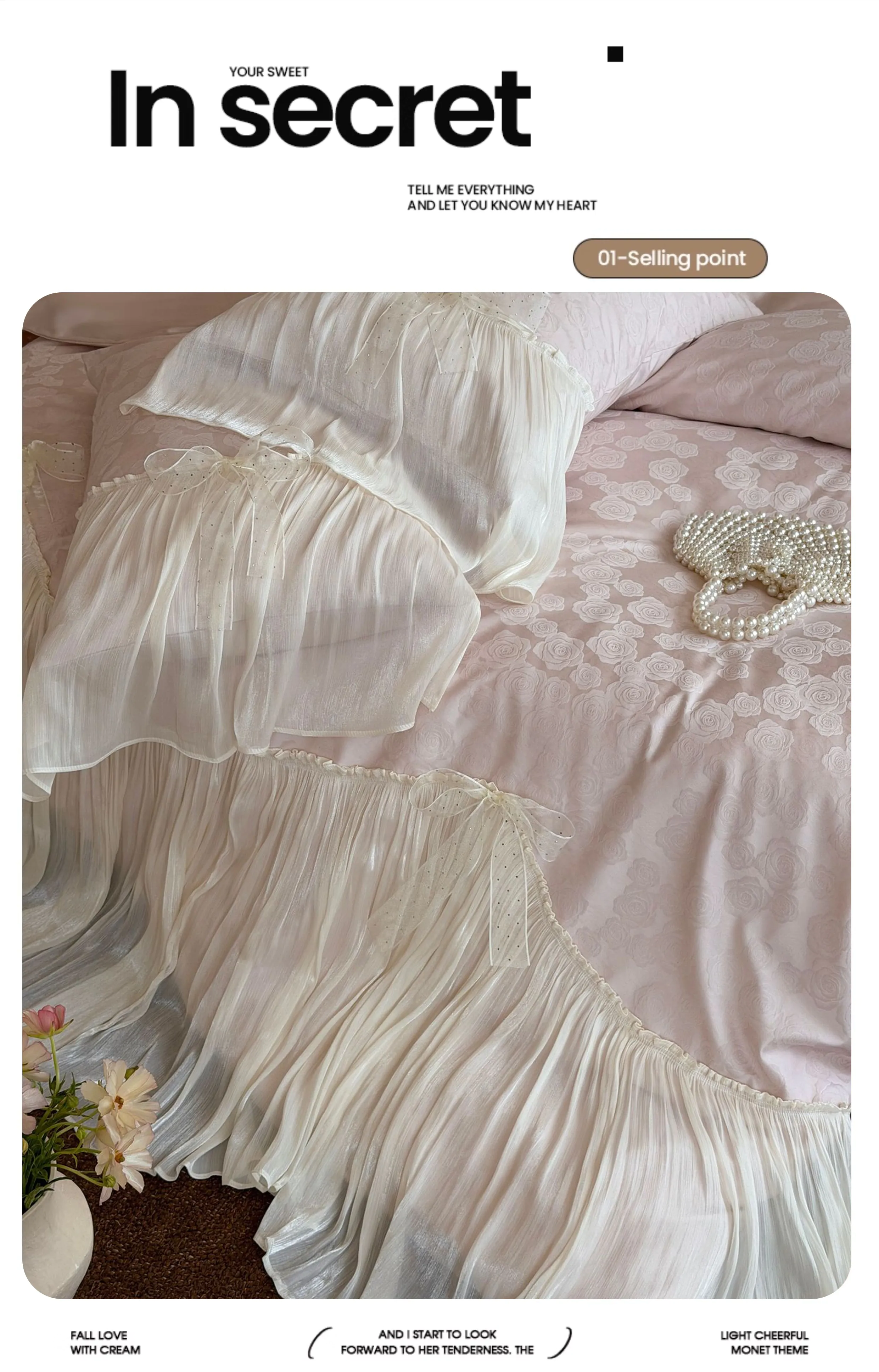 Shabby-Chic-Rose-Floral-Jacquard-Tencel-Cotton-Ribbon-Bow-Bedding-Set11