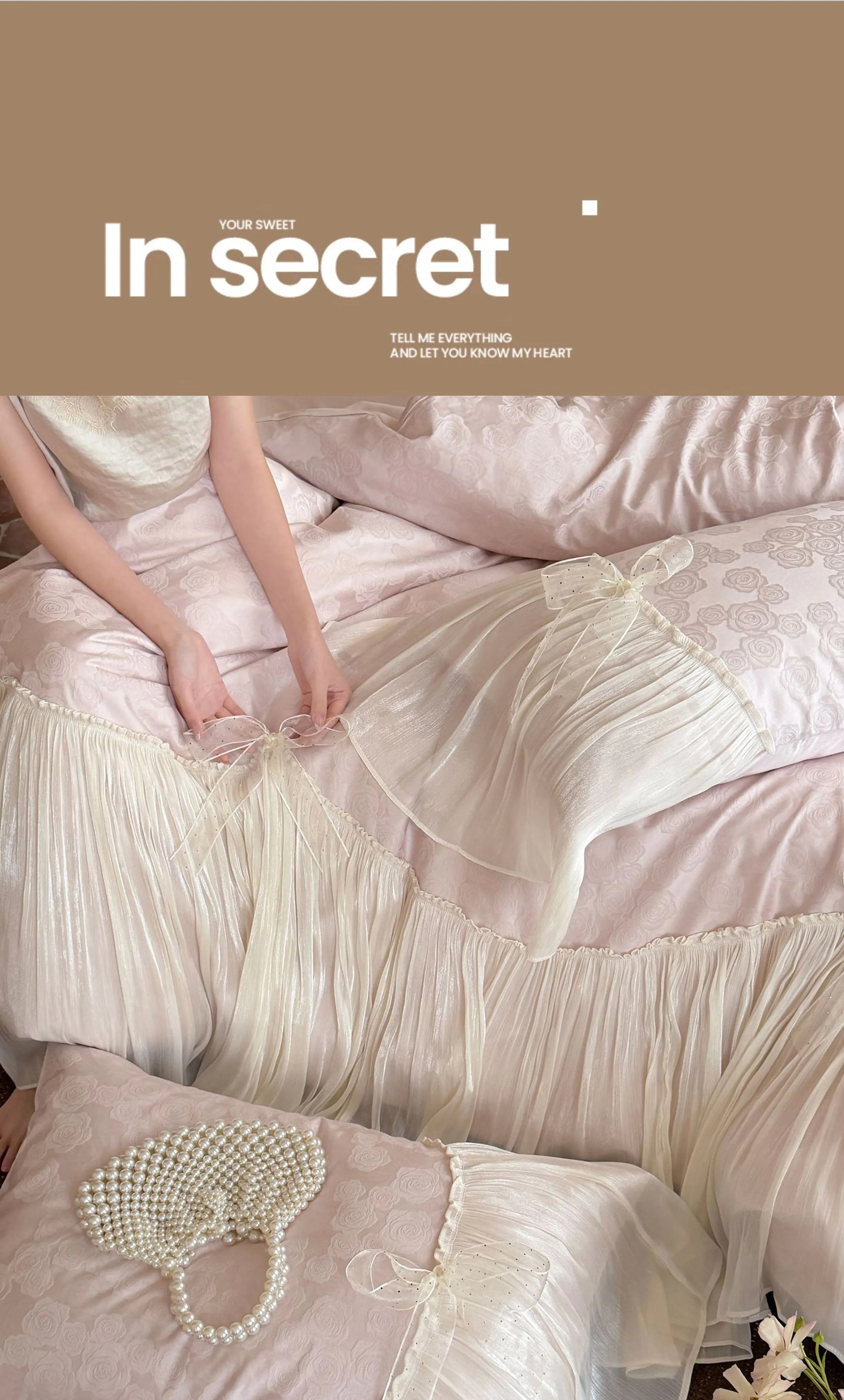 Shabby-Chic-Rose-Floral-Jacquard-Tencel-Cotton-Ribbon-Bow-Bedding-Set13