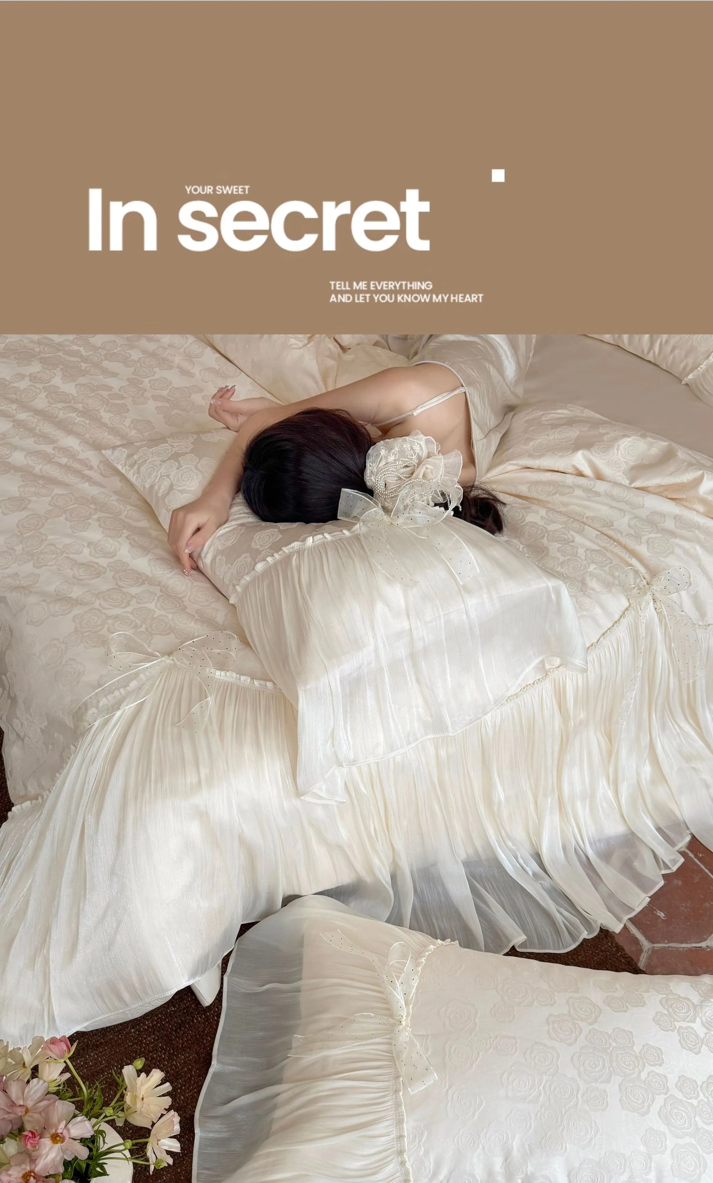 Shabby-Chic-Rose-Floral-Jacquard-Tencel-Cotton-Ribbon-Bow-Bedding-Set18