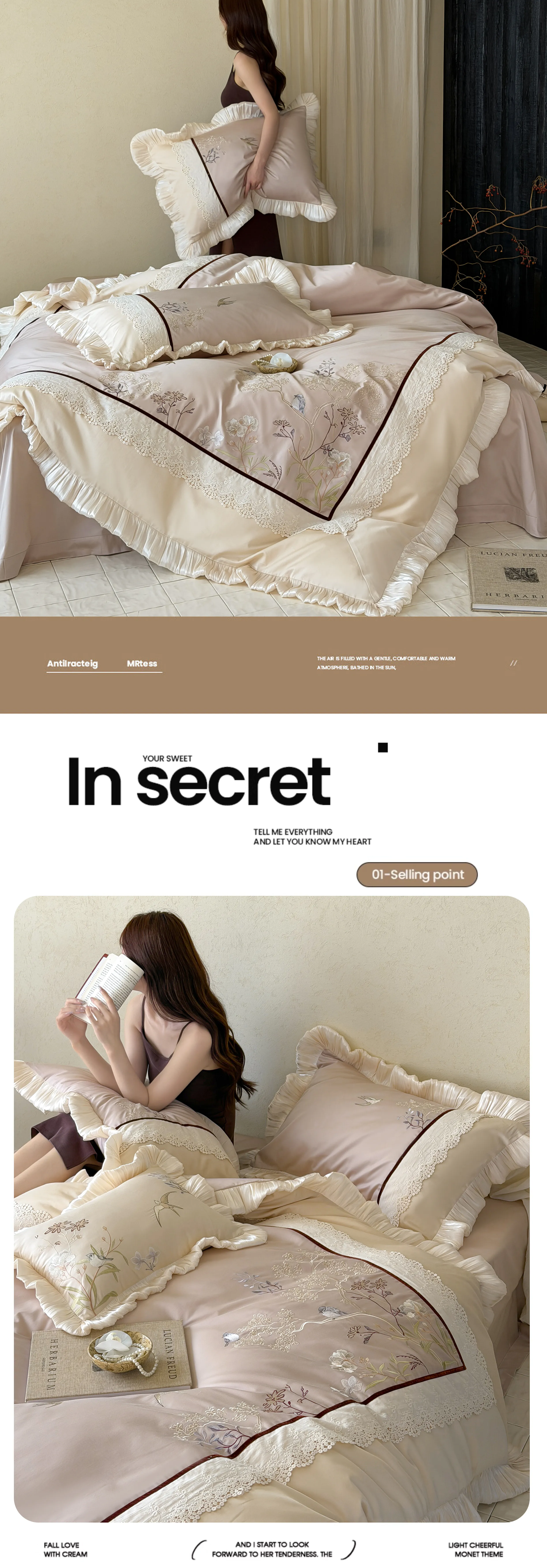 Soft-Bird-Floral-Branches-Embroidery-Champagne-100S-Long-Staple-Cotton-Bedding-Set09