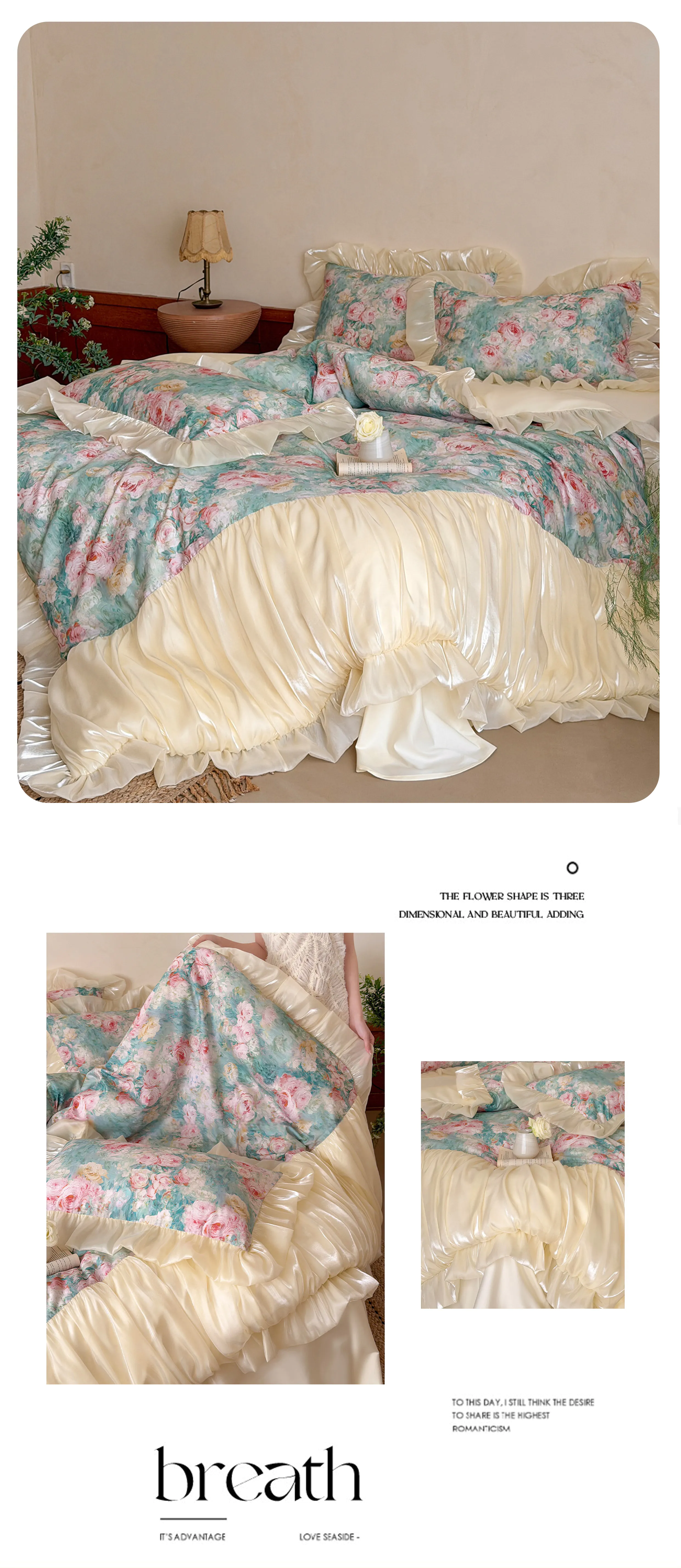 Soft-Girl-Long-Staple-Cotton-Pleated-Satin-Skirt-Floral-Bedding-Set17