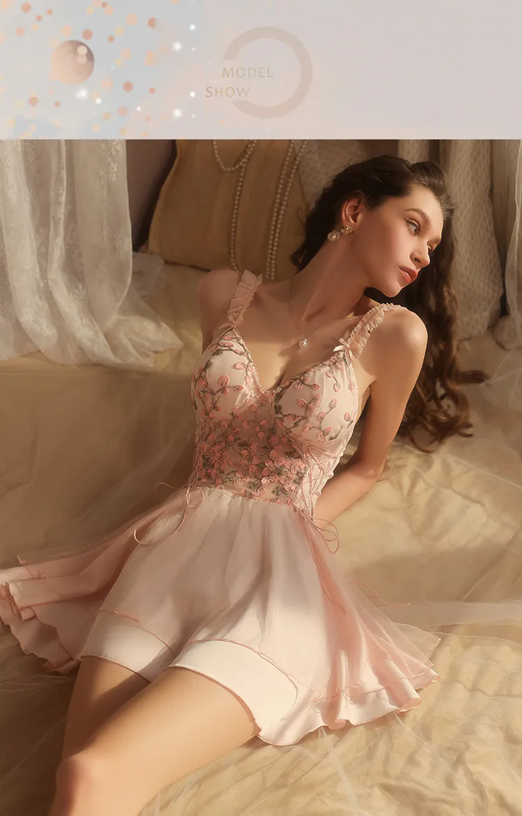 Sweet-Deep-V-Floral-Embroidered-Lace-Spaghetti-Strap-Nightgown13