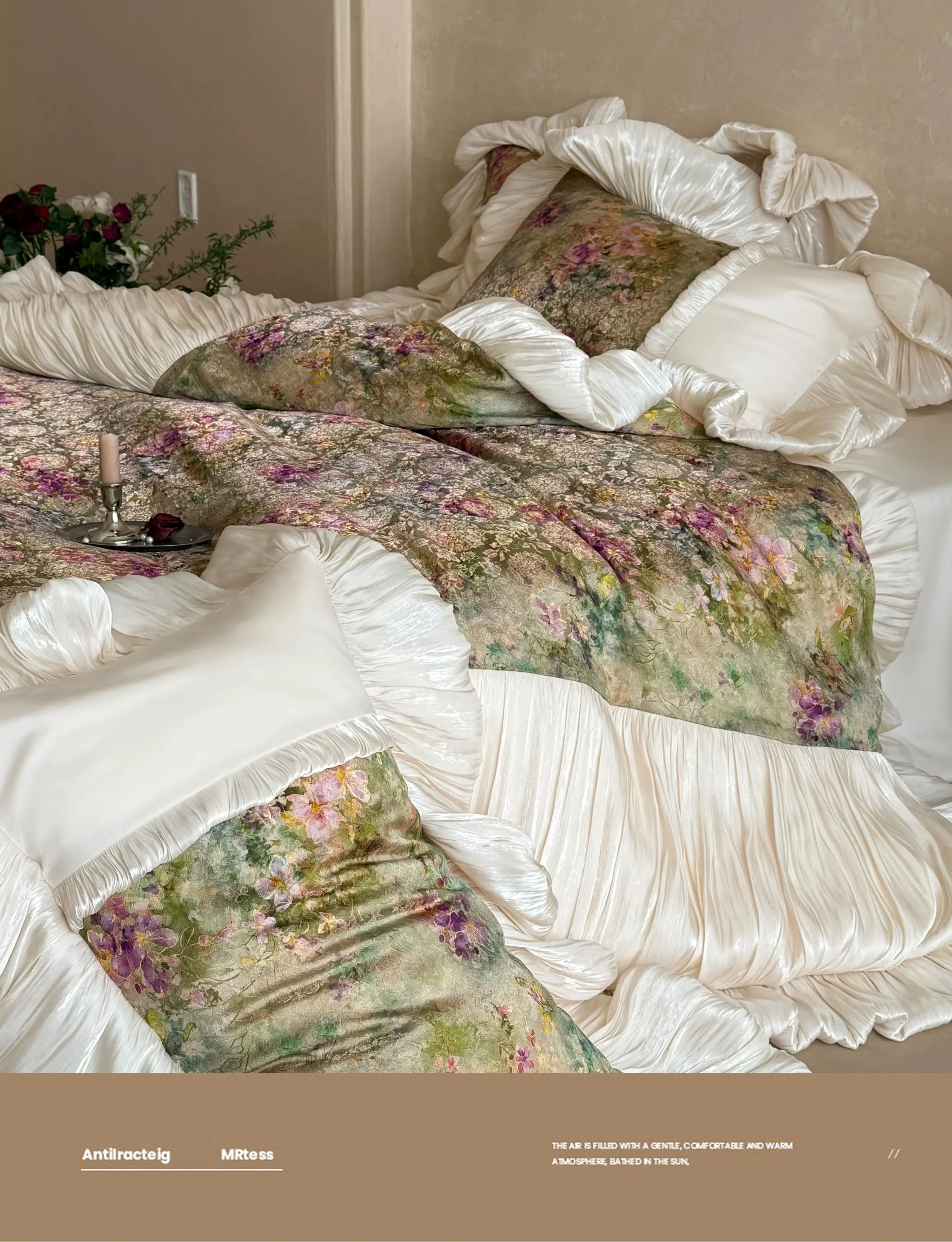Vintage-Botanical-Floral-Jacquard-Ruffled-Long-Staple-Cotton-Bedding-4-Pcs-Set08