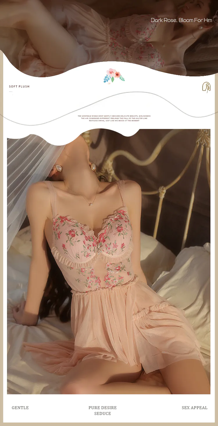Ladies-French-Style-Floral-Embroidered-Sheer-Mesh-Lace-Slip-Nightgown07