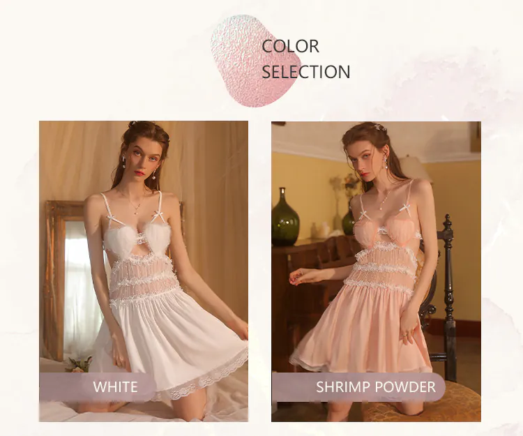 Romantic-Heart-Shaped-Cup-Spaghetti-Strap-Sheer-Mesh-Nightgown10