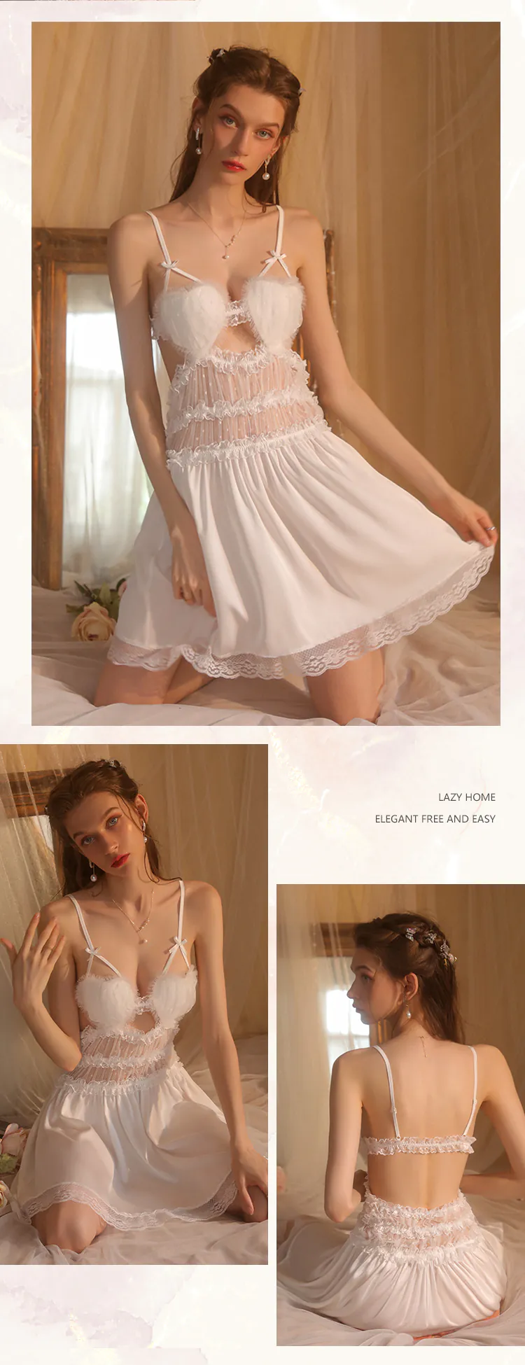 Romantic-Heart-Shaped-Cup-Spaghetti-Strap-Sheer-Mesh-Nightgown14