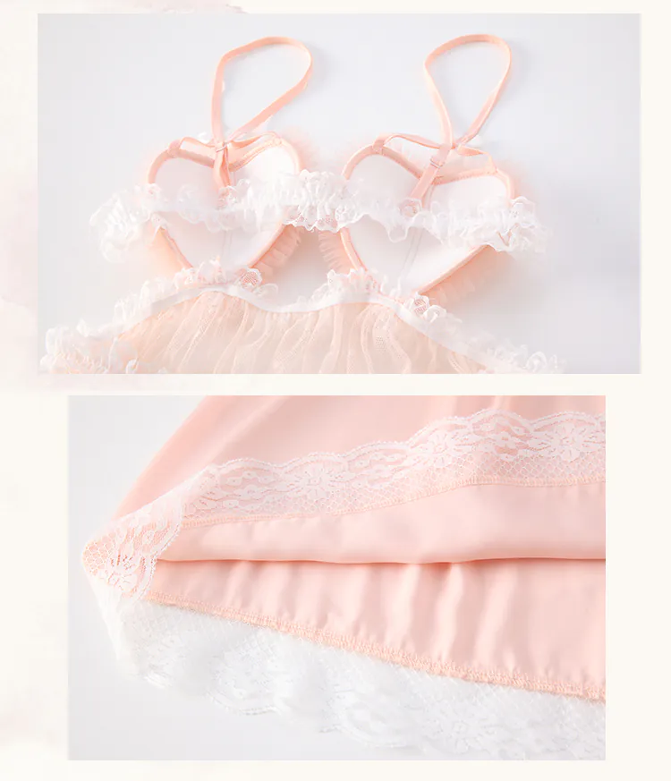 Romantic-Heart-Shaped-Cup-Spaghetti-Strap-Sheer-Mesh-Nightgown18