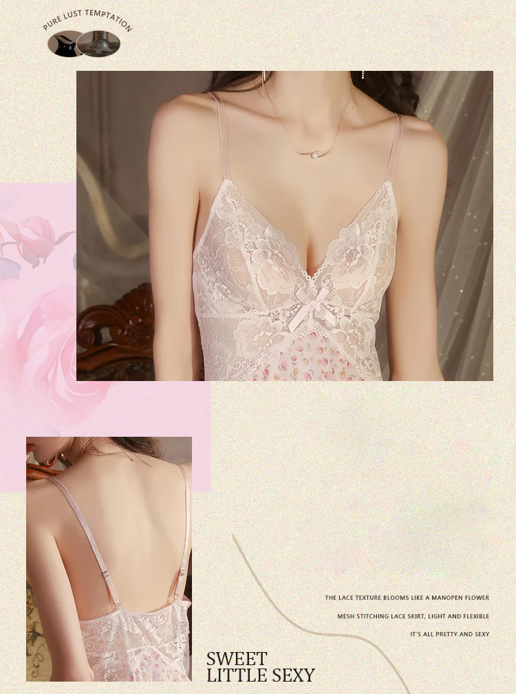 Sexy-Pink-Floral-Lace-Backless-Babydoll-Chemise-Honeymoon-Lingerie08