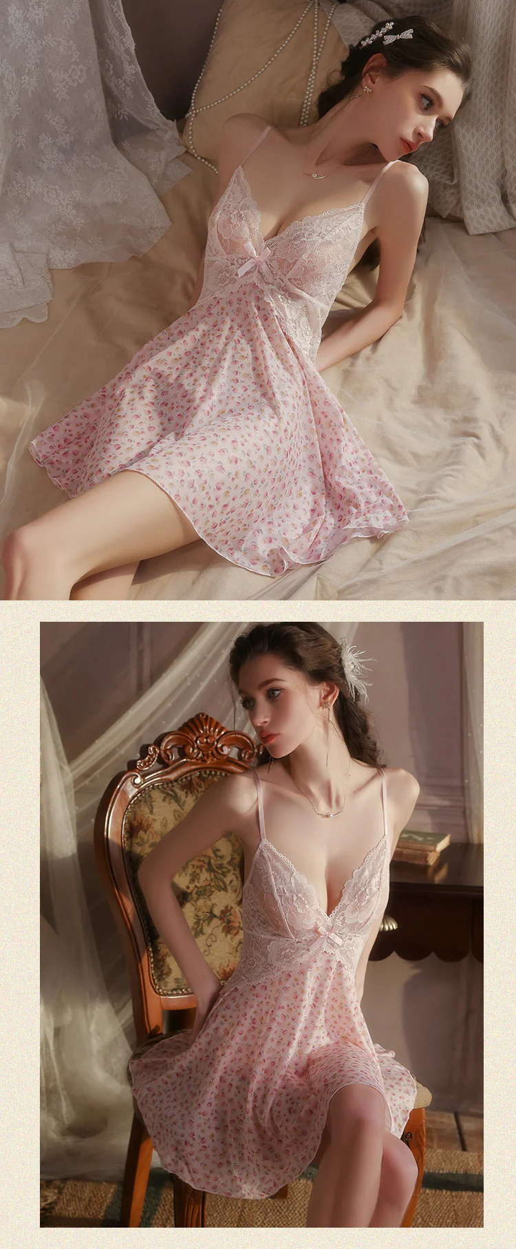 Sexy-Pink-Floral-Lace-Backless-Babydoll-Chemise-Honeymoon-Lingerie11
