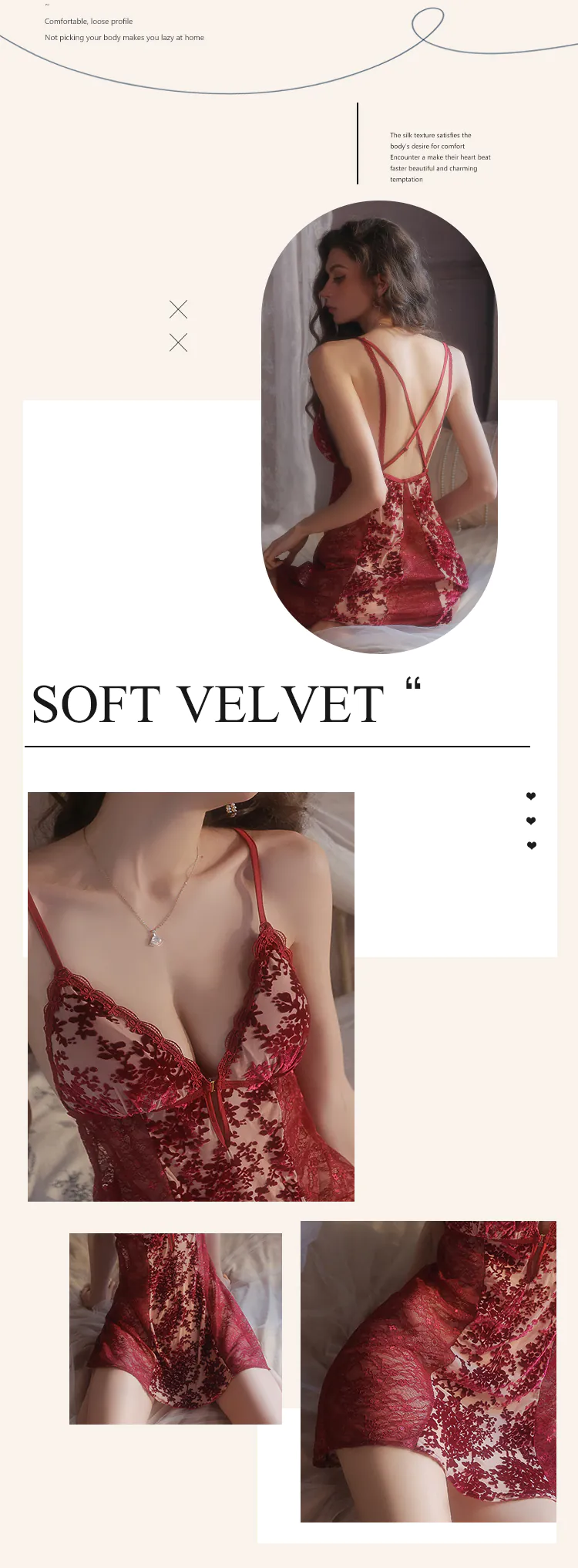 Sweet-Backless-Velvet-Lace-Honeymoon-Babydoll-Nightwear-Chemise11