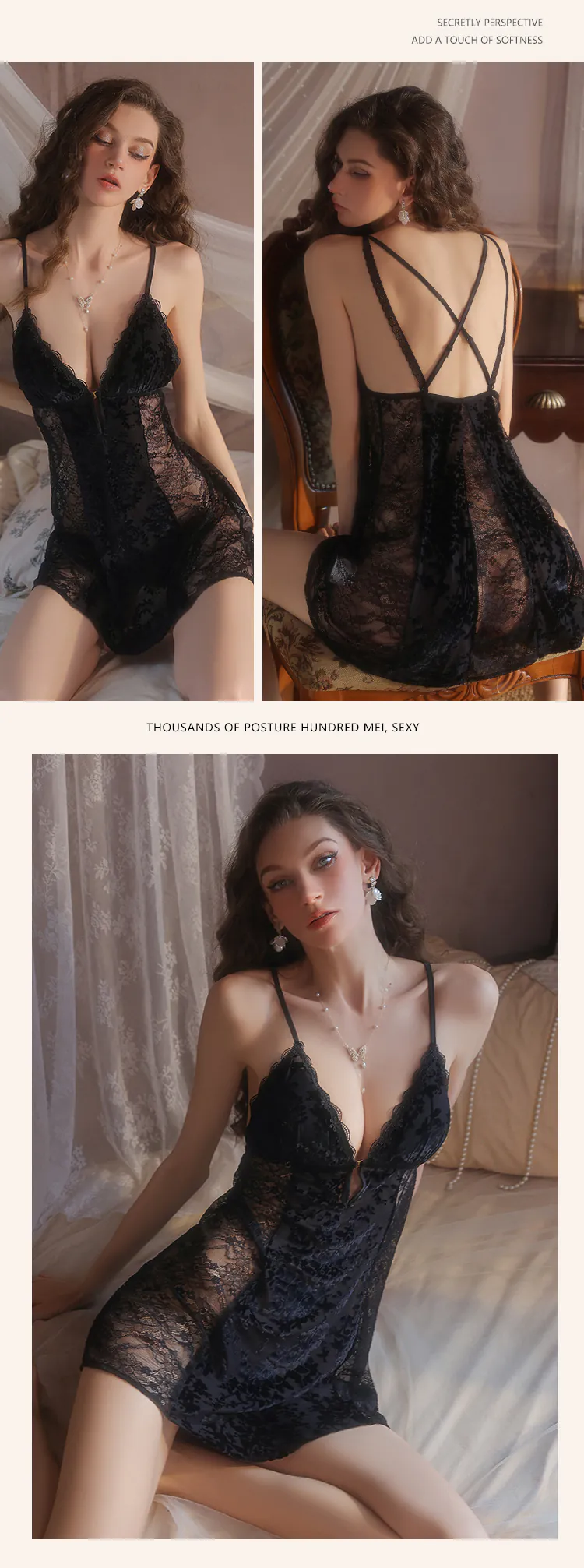 Sweet-Backless-Velvet-Lace-Honeymoon-Babydoll-Nightwear-Chemise18
