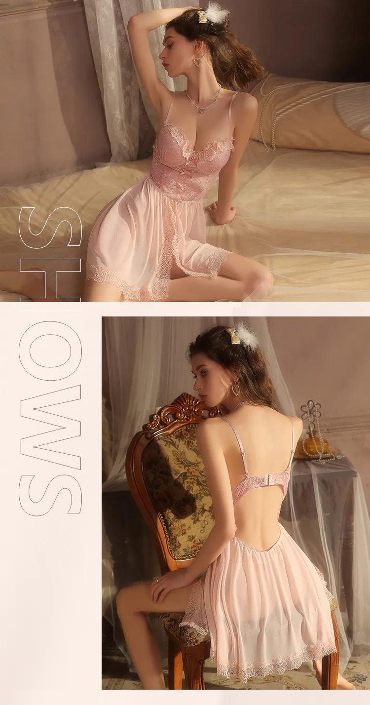 Sweet-French-Princess-Style-Backless-Lace-Slip-Summer-Thin-Nightgown15