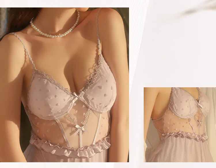 Sweet-Princess-Style-See-Through-Lace-Nightdress-with-Built-in-Bra-Pads10