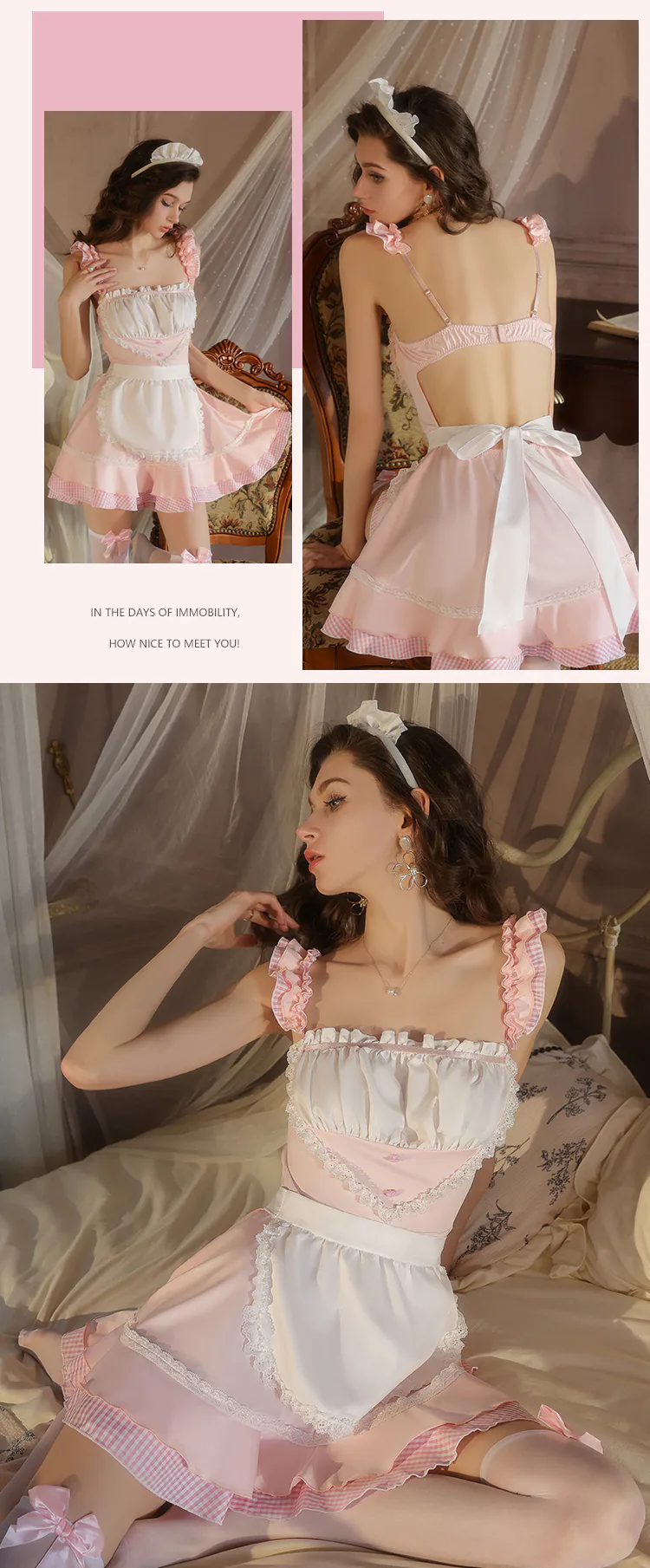 Kawaii-Pink-Ruffled-Straps-Anime-Maid-Roleplay-Lingerie-Cosplay-Nightdress10