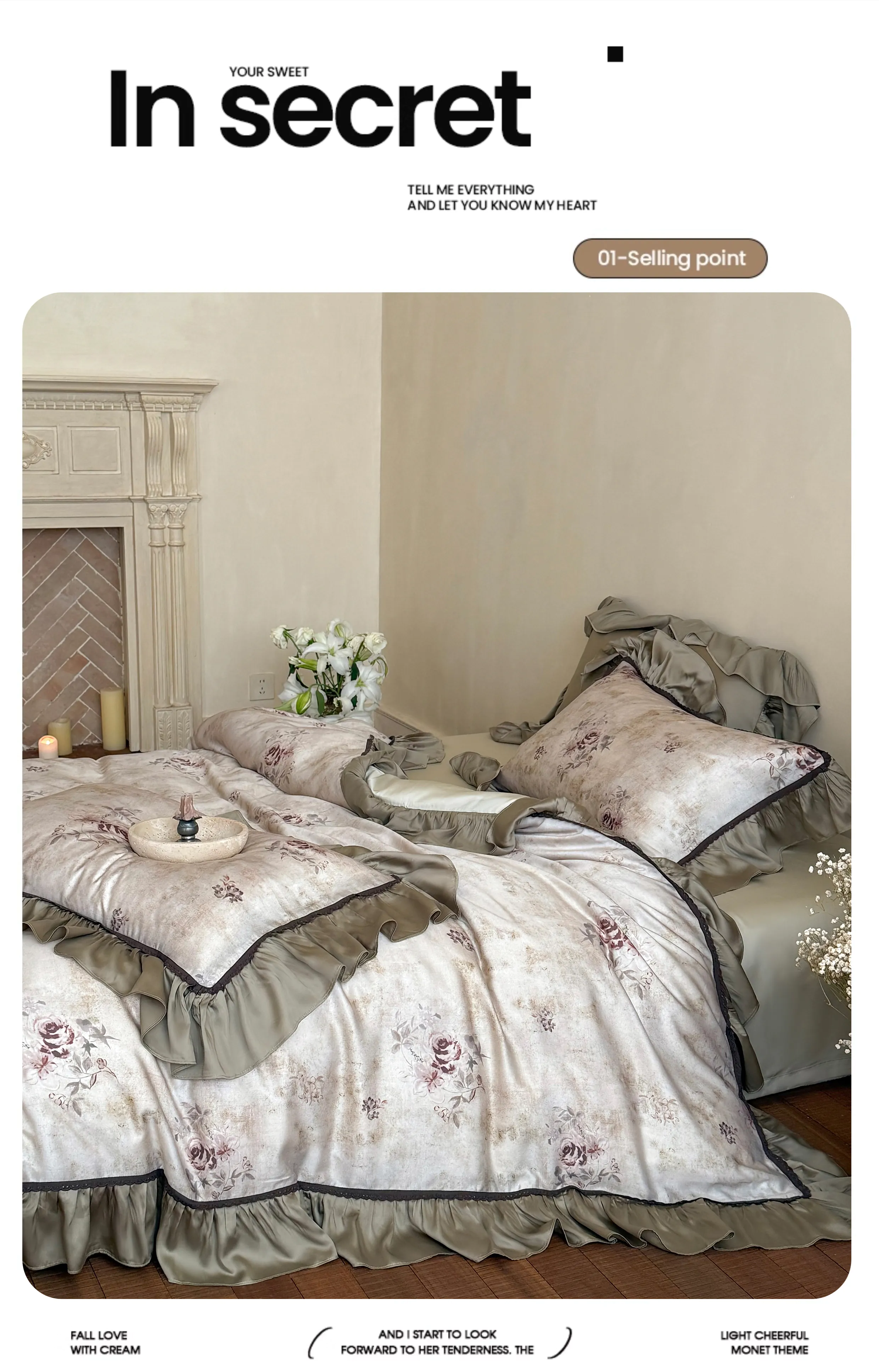 Retro-Cottagecore-60s-Lenzing-Tencel-Floral-Ruffle-Edge-Duvet-Cover-Set09