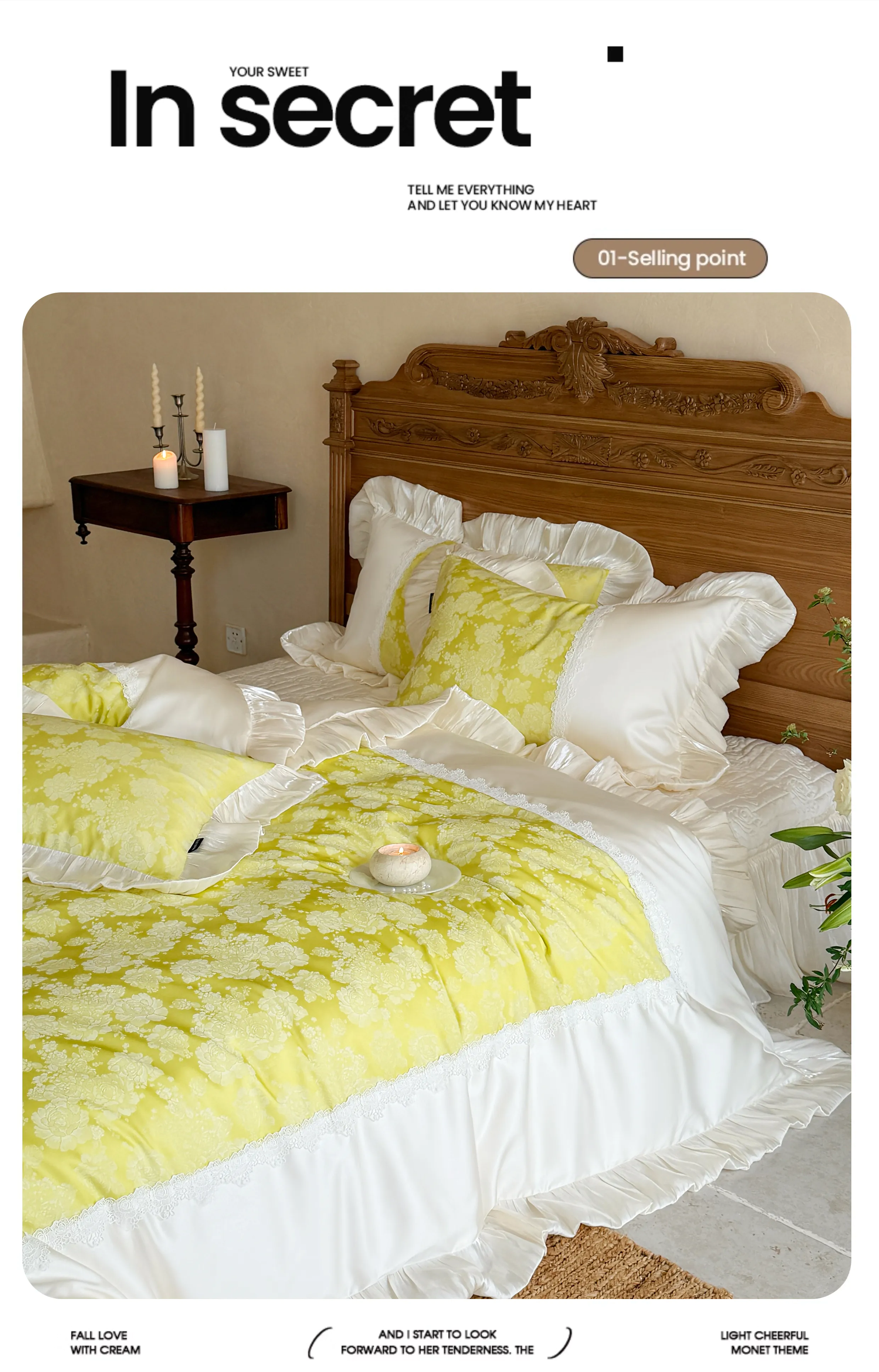 Retro-Lime-Green-Jacquard-Floral-Tencel-Cotton-Duvet-Cover-Home-Textiles-Set09